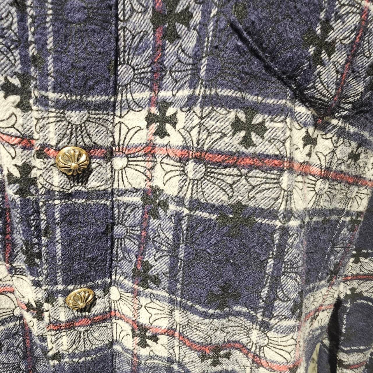 CHROME HEARTS Loose Ends Check Shirt Size M クロムハーツ ルーズエンド チェックシャツ サイズM