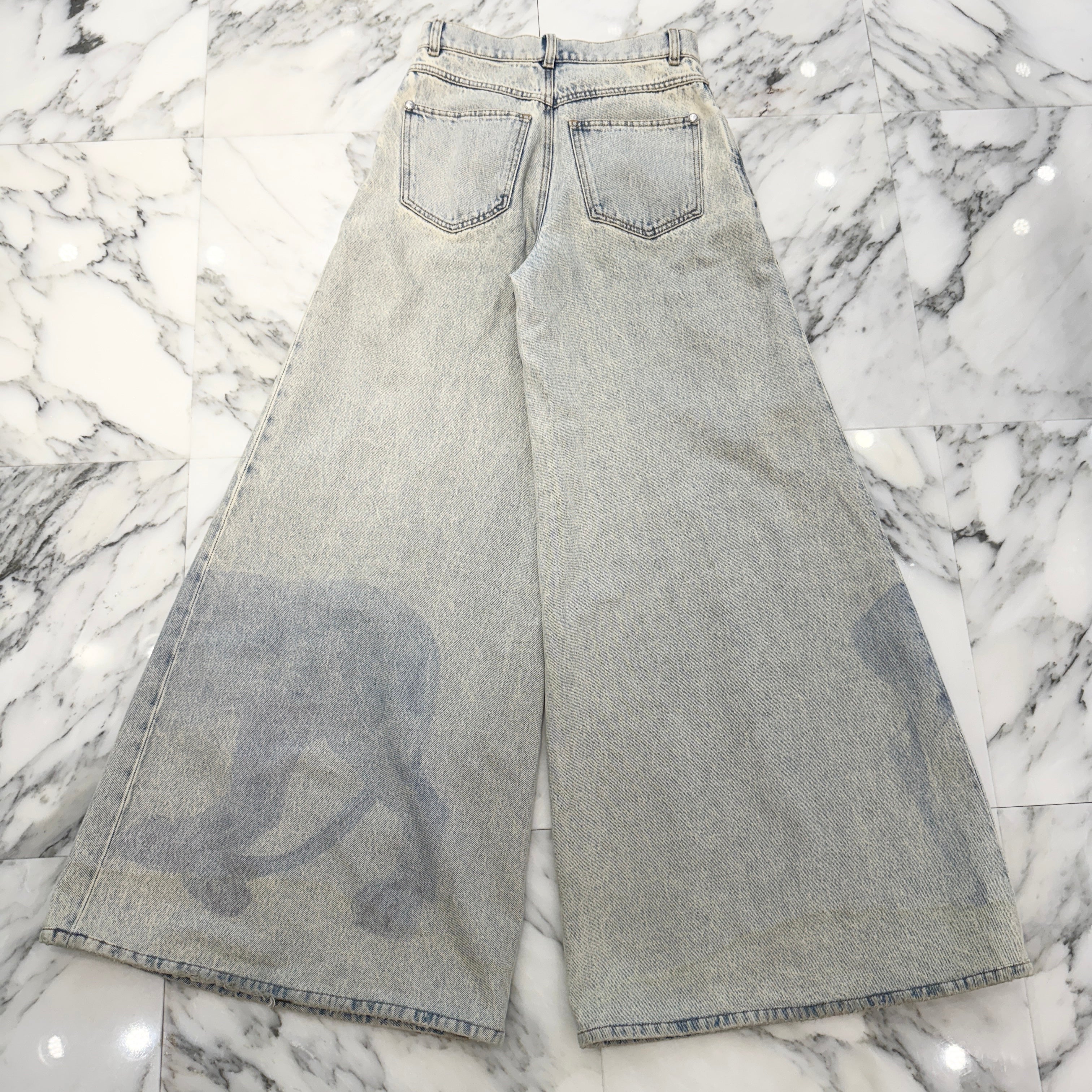 CHANEL 2022SS Animal Fade Print Wide Leg Denim Pants P72345V63969