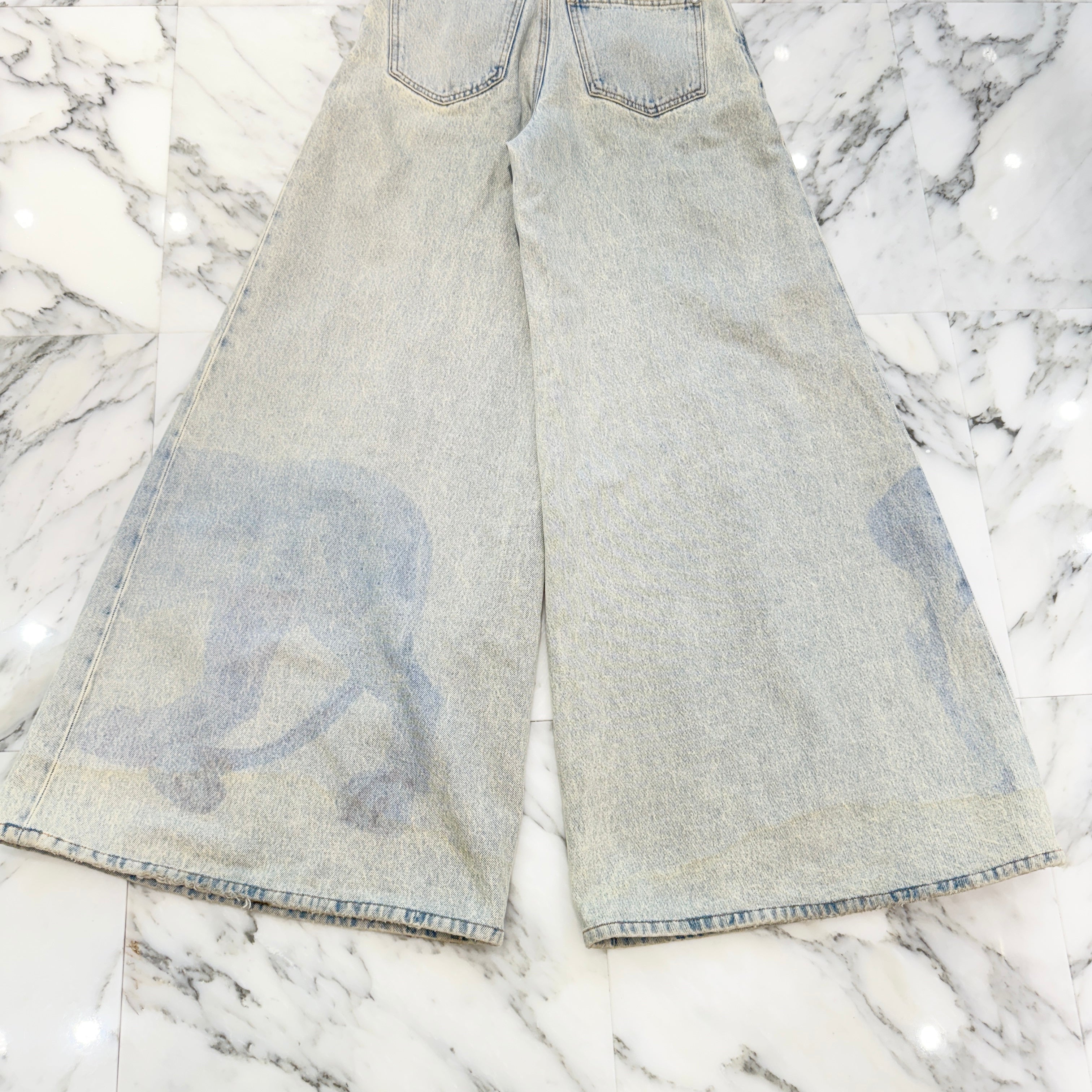 CHANEL 2022SS Animal Fade Print Wide Leg Denim Pants P72345V63969 Size 34 シャネル アニマル フェードプリント ワイドレッグ デニムパンツ サイズ34