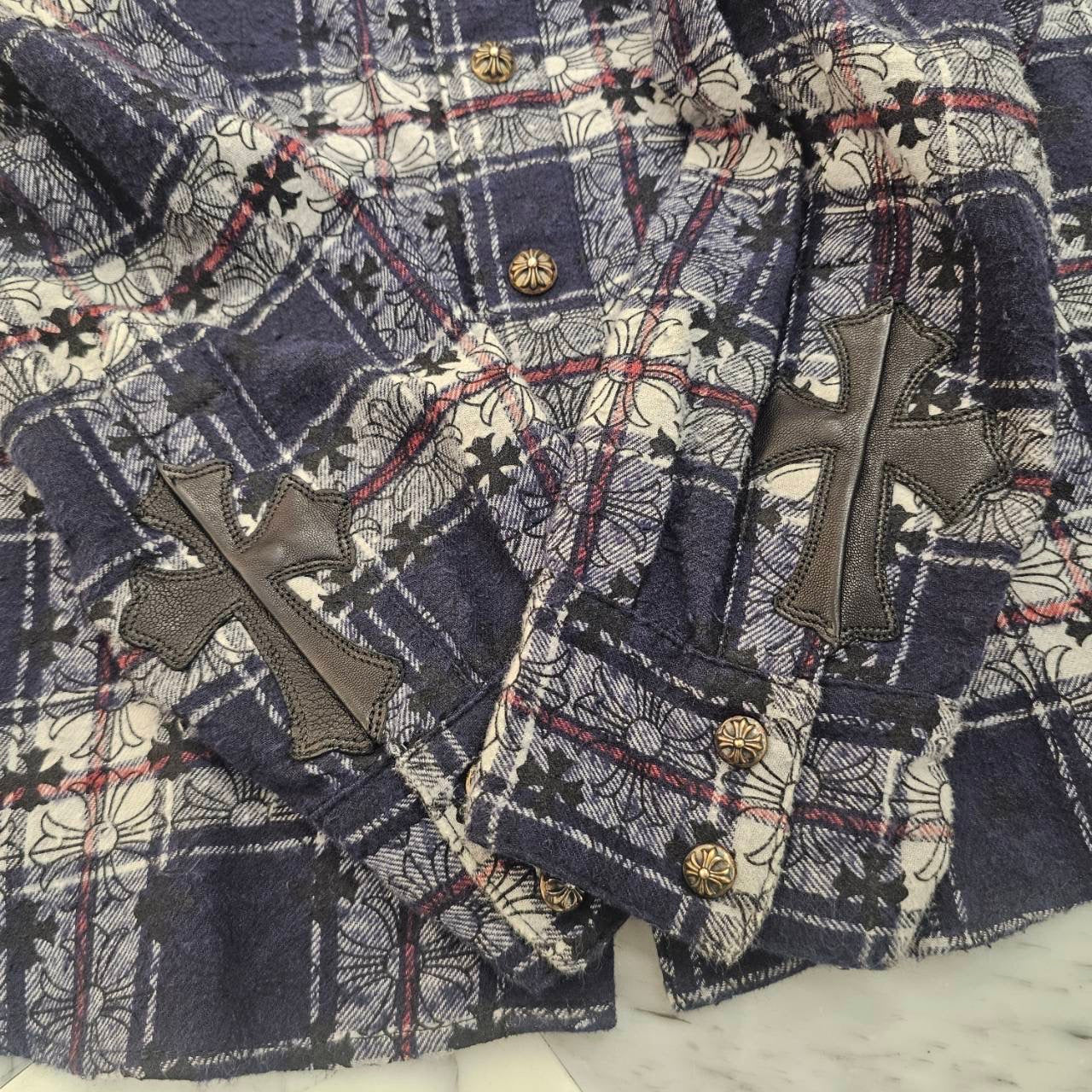 CHROME HEARTS Loose Ends Check Shirt Size M クロムハーツ ルーズエンド チェックシャツ サイズM