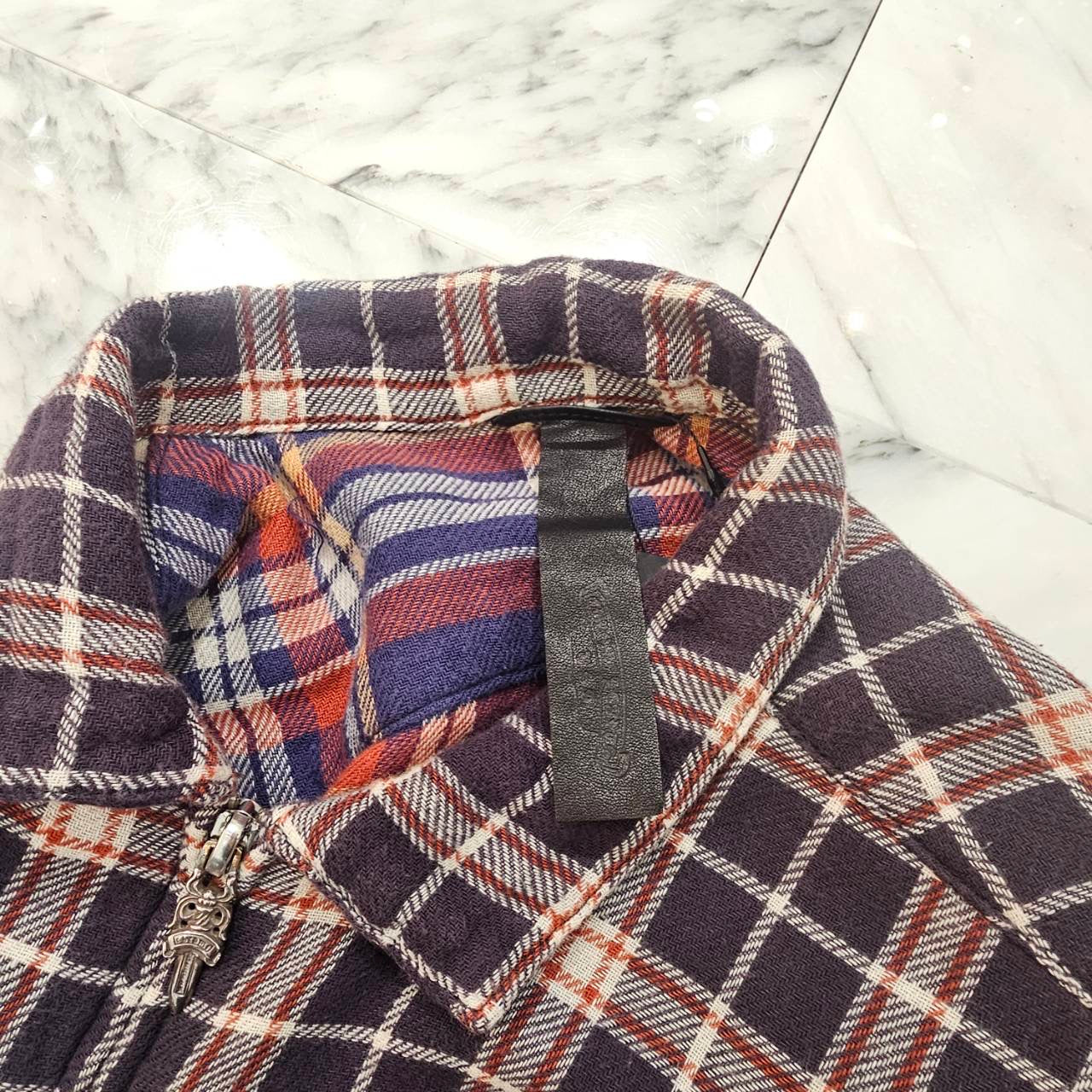 CHROME HEARTS Y NOT HEYWOOD Zip Up Check Shirt Size M クロムハーツ ワイノット ヘイウッド ジップアップ チェックシャツ サイズM