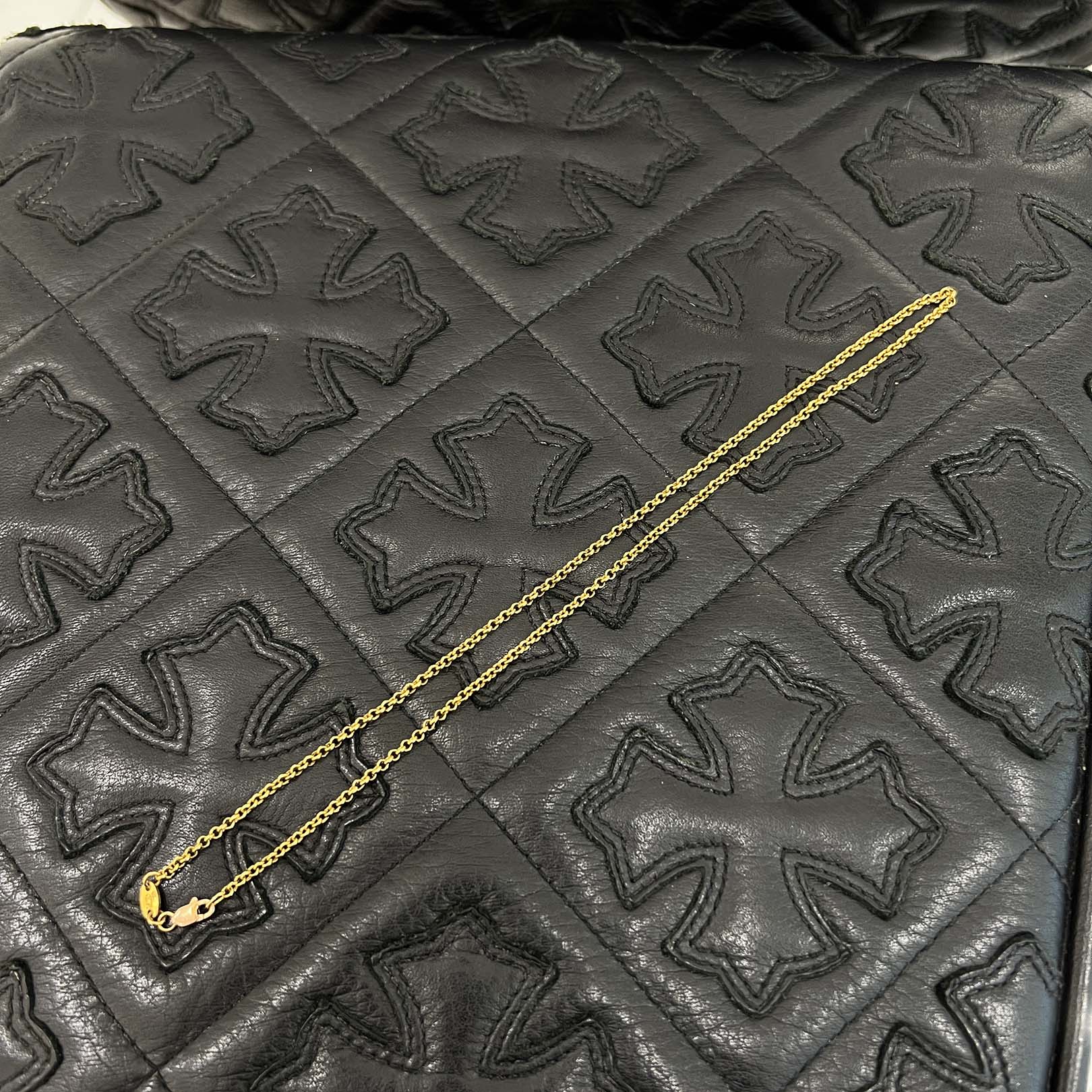 CHROME HEARTS 22K Roll Chain Necklace Size 16 Inch クロムハーツ 22K ロールチェーン ネックレス サイズ16インチ