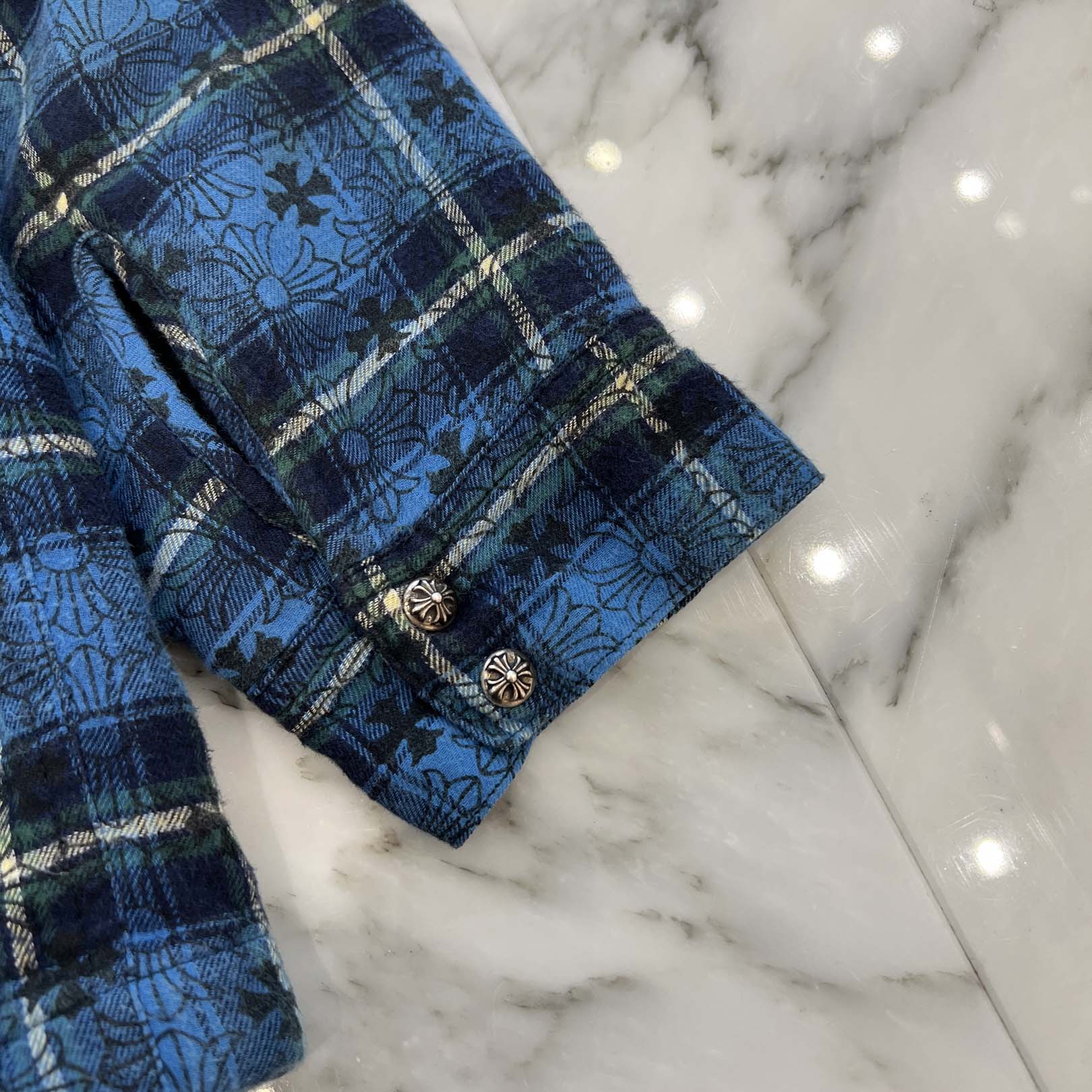 CHROME HEARTS Y NOT WORK DOG Loose Ends Check Shirt Jacket Size L クロムハーツ ワイノット ワークドッグ ルーズエンド チェックシャツジャケット サイズL