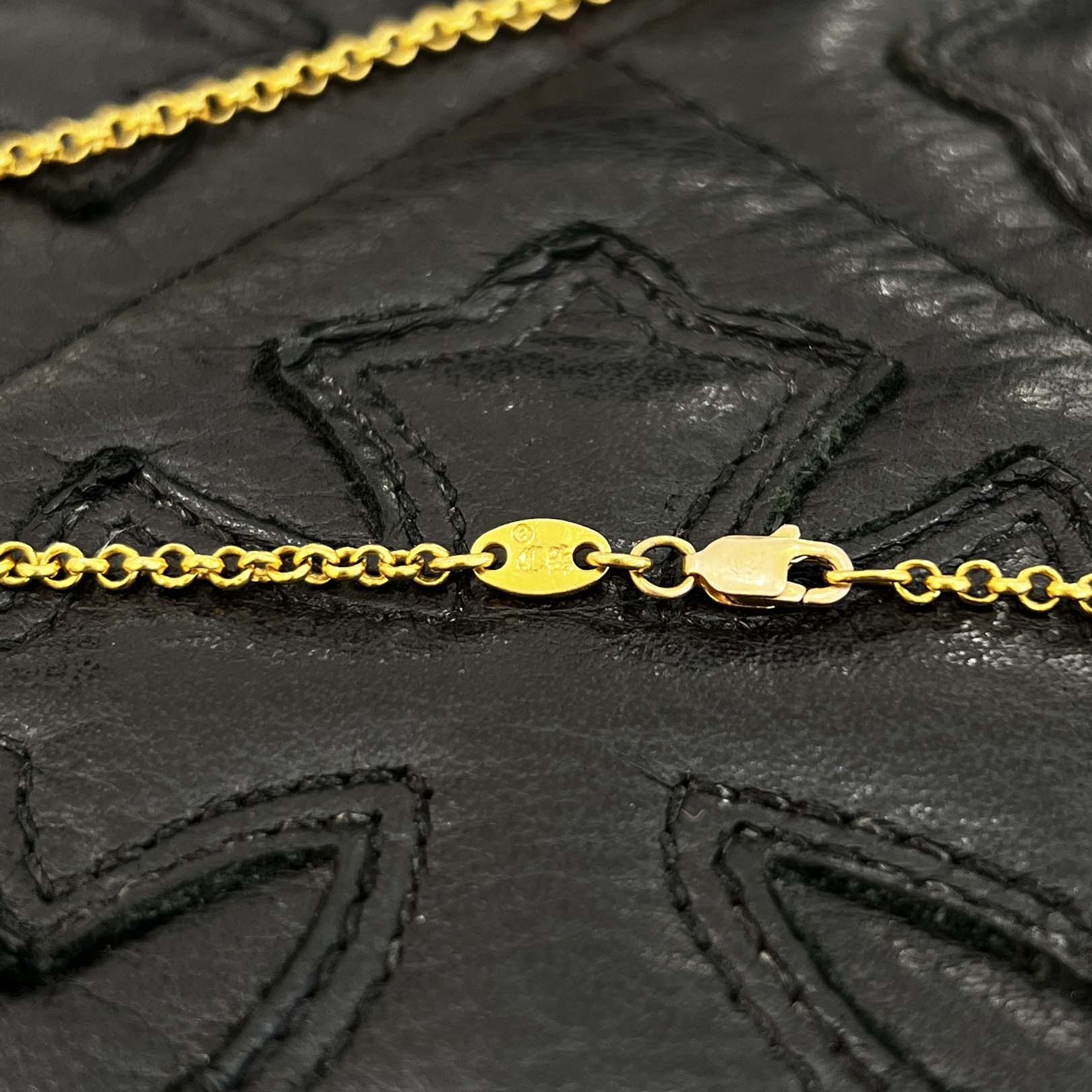 CHROME HEARTS 22K Roll Chain Necklace Size 16 Inch クロムハーツ 22K ロールチェーン ネックレス サイズ16インチ