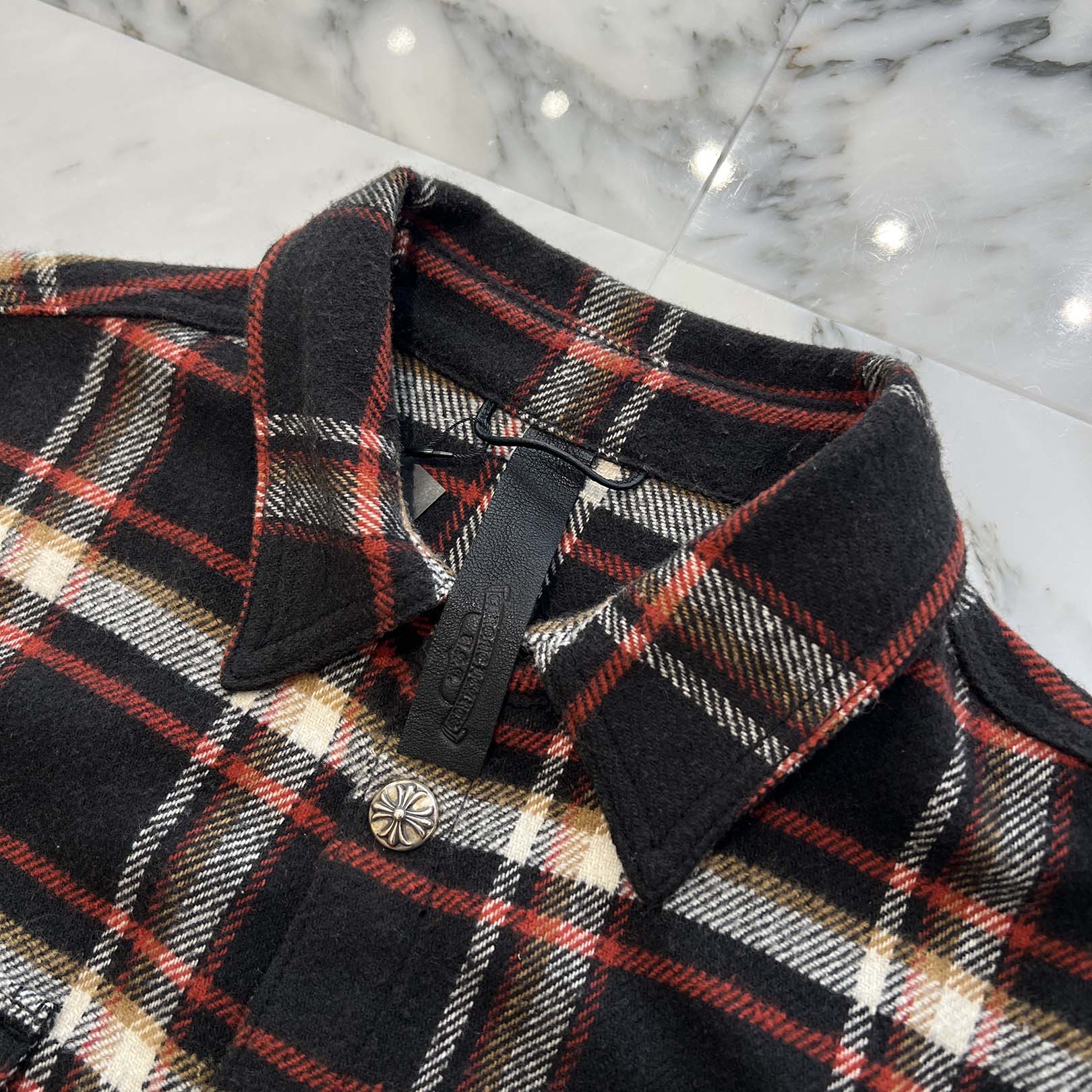 CHROME HEARTS Y NOT WORK DOG Flannel Check Shirt Size L クロムハーツ ワイノット ワークドッグ フランネル チェック シャツ サイズL