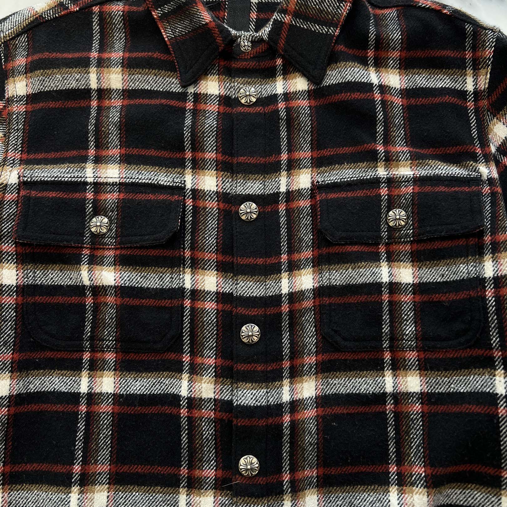 CHROME HEARTS Y NOT WORK DOG Flannel Check Shirt Size L クロムハーツ ワイノット ワークドッグ フランネル チェック シャツ サイズL
