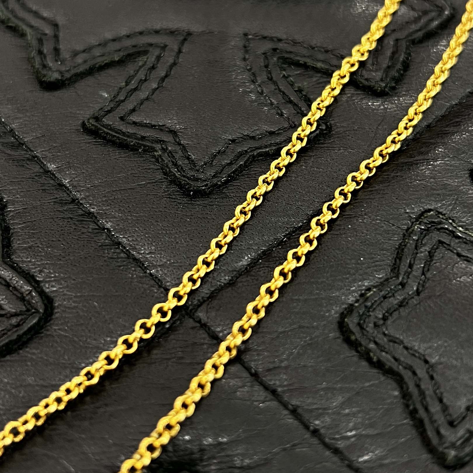 CHROME HEARTS 22K Roll Chain Necklace Size 16 Inch クロムハーツ 22K ロールチェーン ネックレス サイズ16インチ