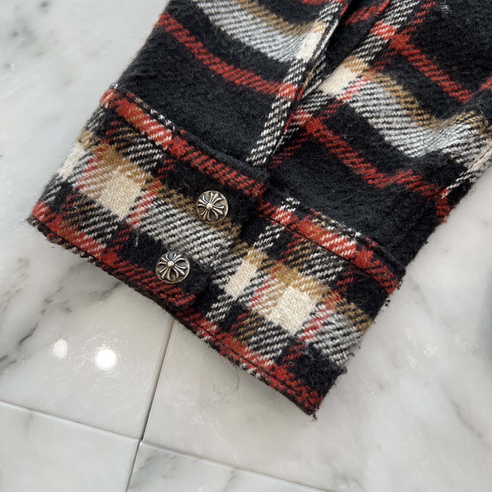 CHROME HEARTS Y NOT WORK DOG Flannel Check Shirt Size L クロムハーツ ワイノット ワークドッグ フランネル チェック シャツ サイズL