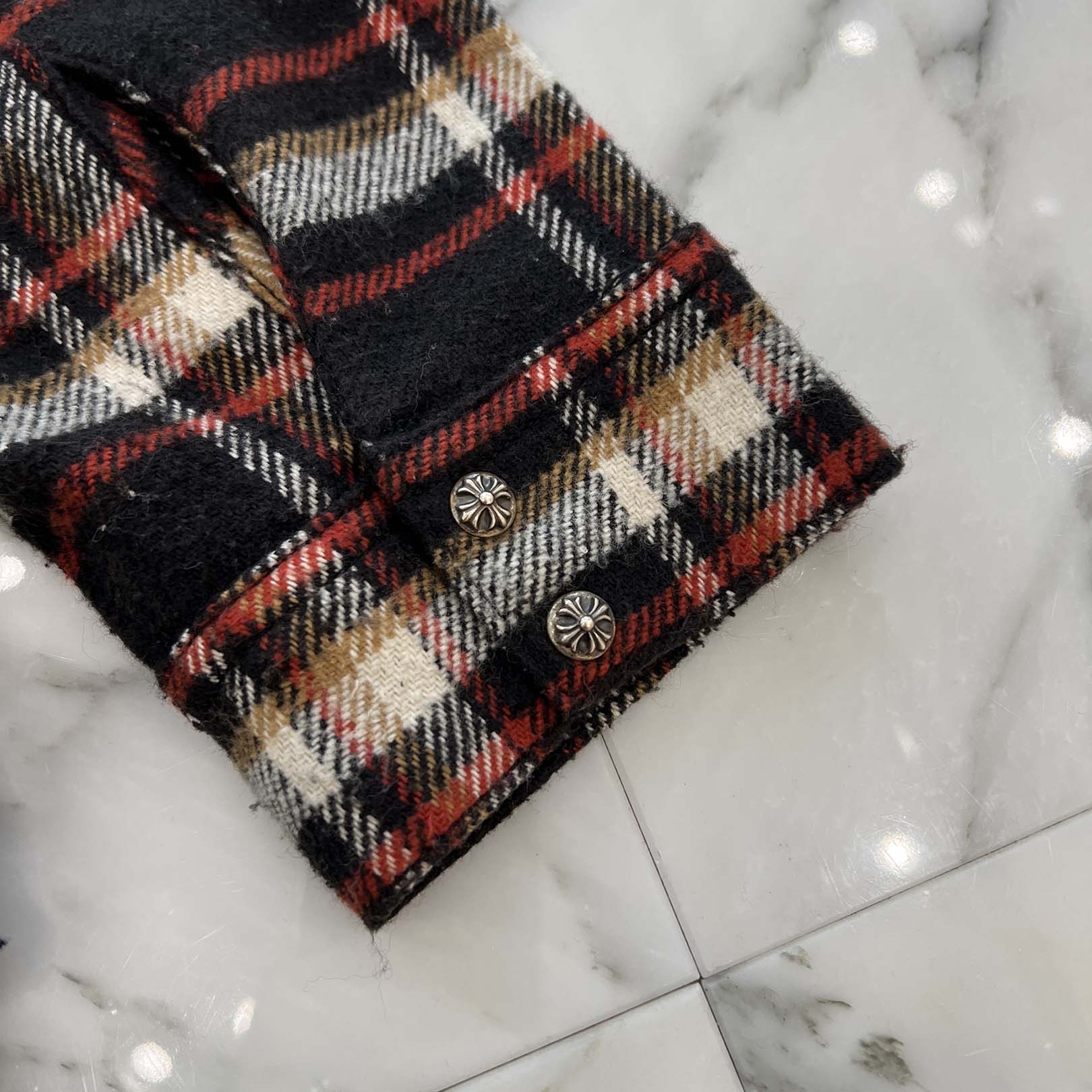 CHROME HEARTS Y NOT WORK DOG Flannel Check Shirt Size L クロムハーツ ワイノット ワークドッグ フランネル チェック シャツ サイズL