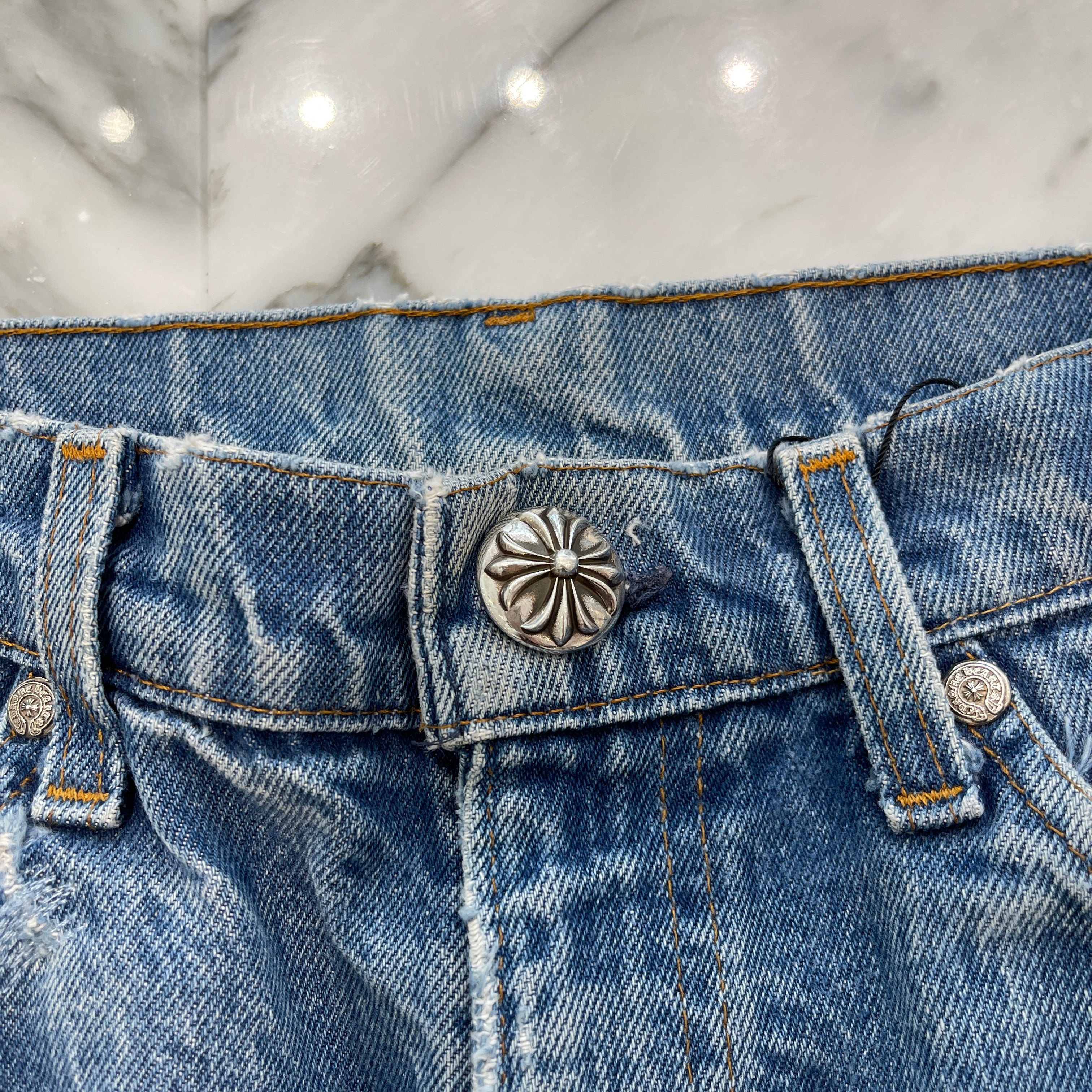 CHROME HEARTS × Levi's 517 VNTG Cross Leather Patch Jeans Size 33 クロムハーツ × リーバイス 517 ヴィンテージ クロスレザーパッチ ジーンズ デニムパンツ サイズ33