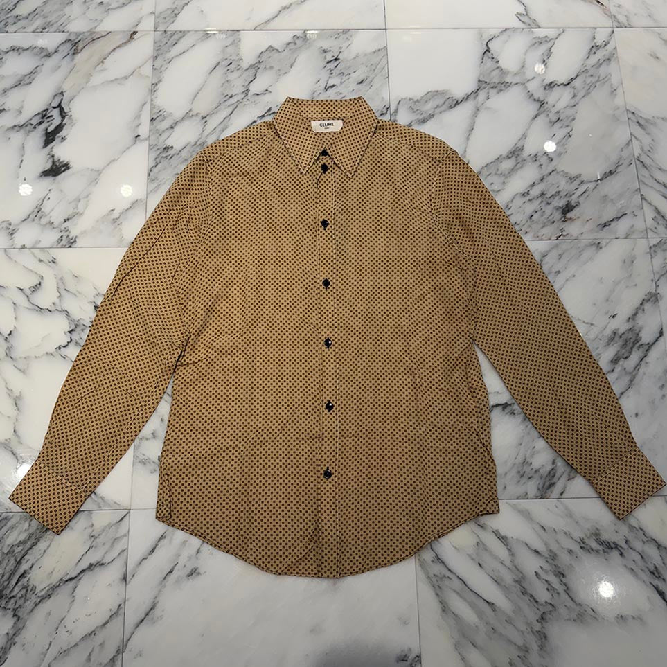CELINE 2024SS Classic Fit Palm Print Rayon Shirt 2C246359I Size 38 セリーヌ クラシックフィット パームプリント レーヨンシャツ サイズ38