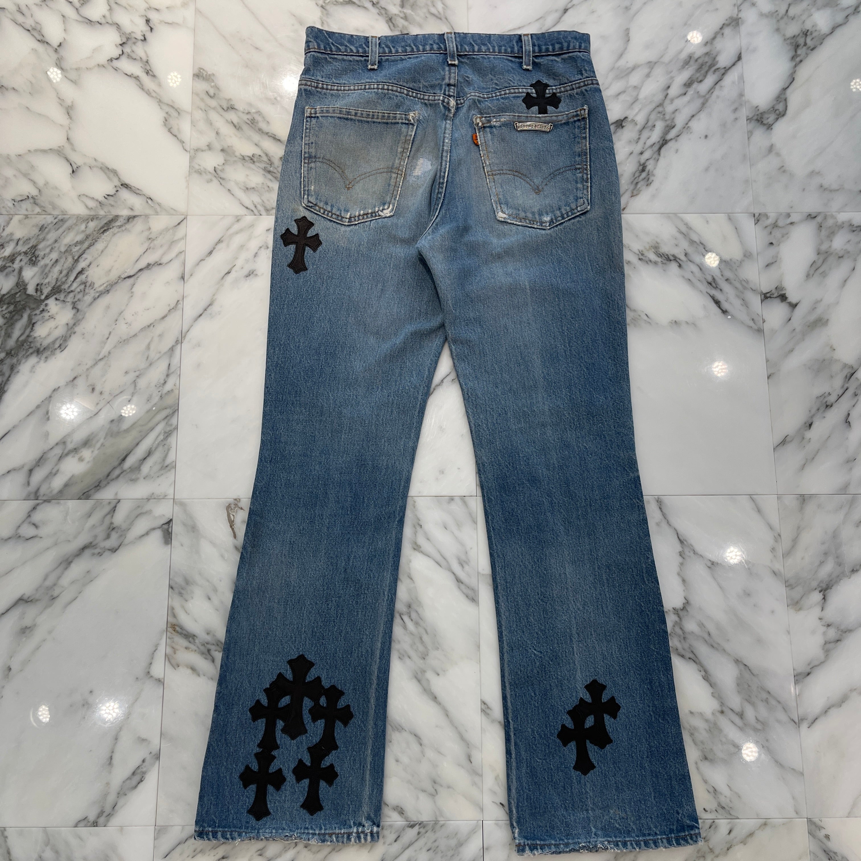 CHROME HEARTS × Levi's 517 VNTG Cross Leather Patch Jeans Size 33 クロムハーツ × リーバイス 517 ヴィンテージ クロスレザーパッチ ジーンズ デニムパンツ サイズ33