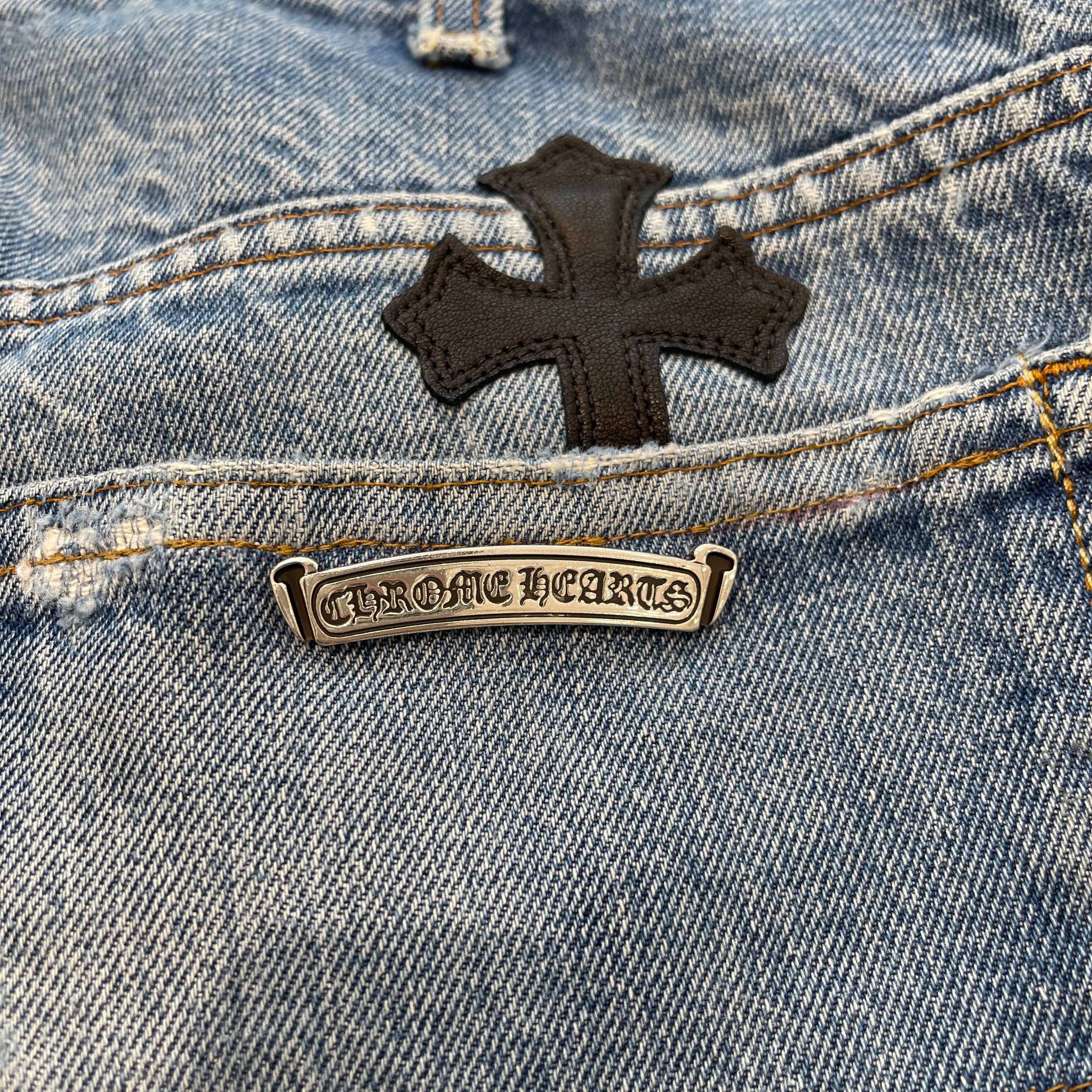 CHROME HEARTS × Levi's 517 VNTG Cross Leather Patch Jeans Size 33 クロムハーツ × リーバイス 517 ヴィンテージ クロスレザーパッチ ジーンズ デニムパンツ サイズ33
