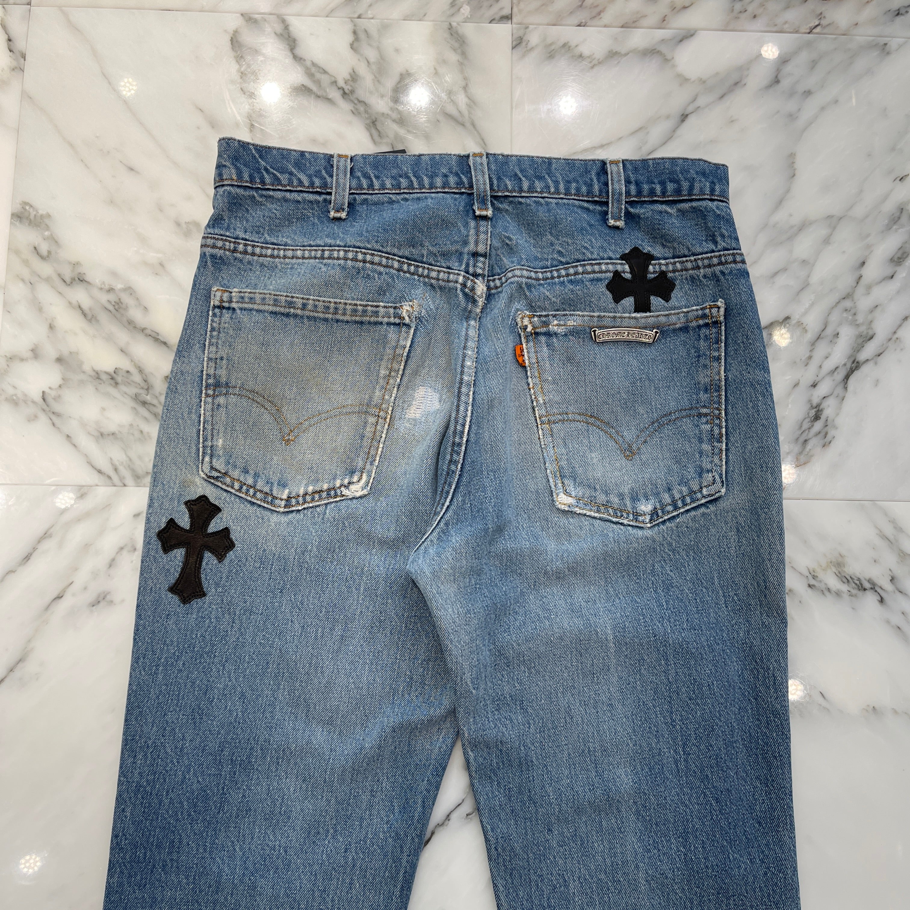 CHROME HEARTS × Levi's 517 VNTG Cross Leather Patch Jeans Size 33 クロムハーツ × リーバイス 517 ヴィンテージ クロスレザーパッチ ジーンズ デニムパンツ サイズ33