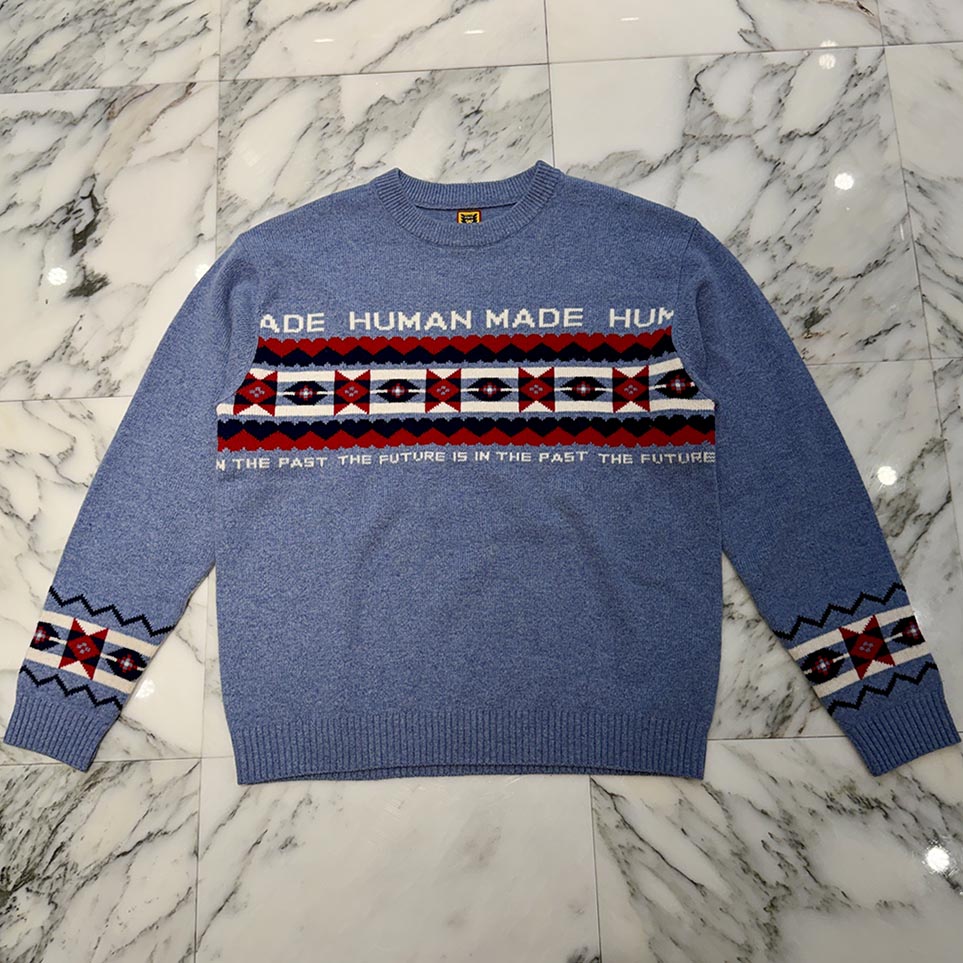 HUMAN MADE Duck Jacquard Wool Knit Sweater HM28CS016 Size L