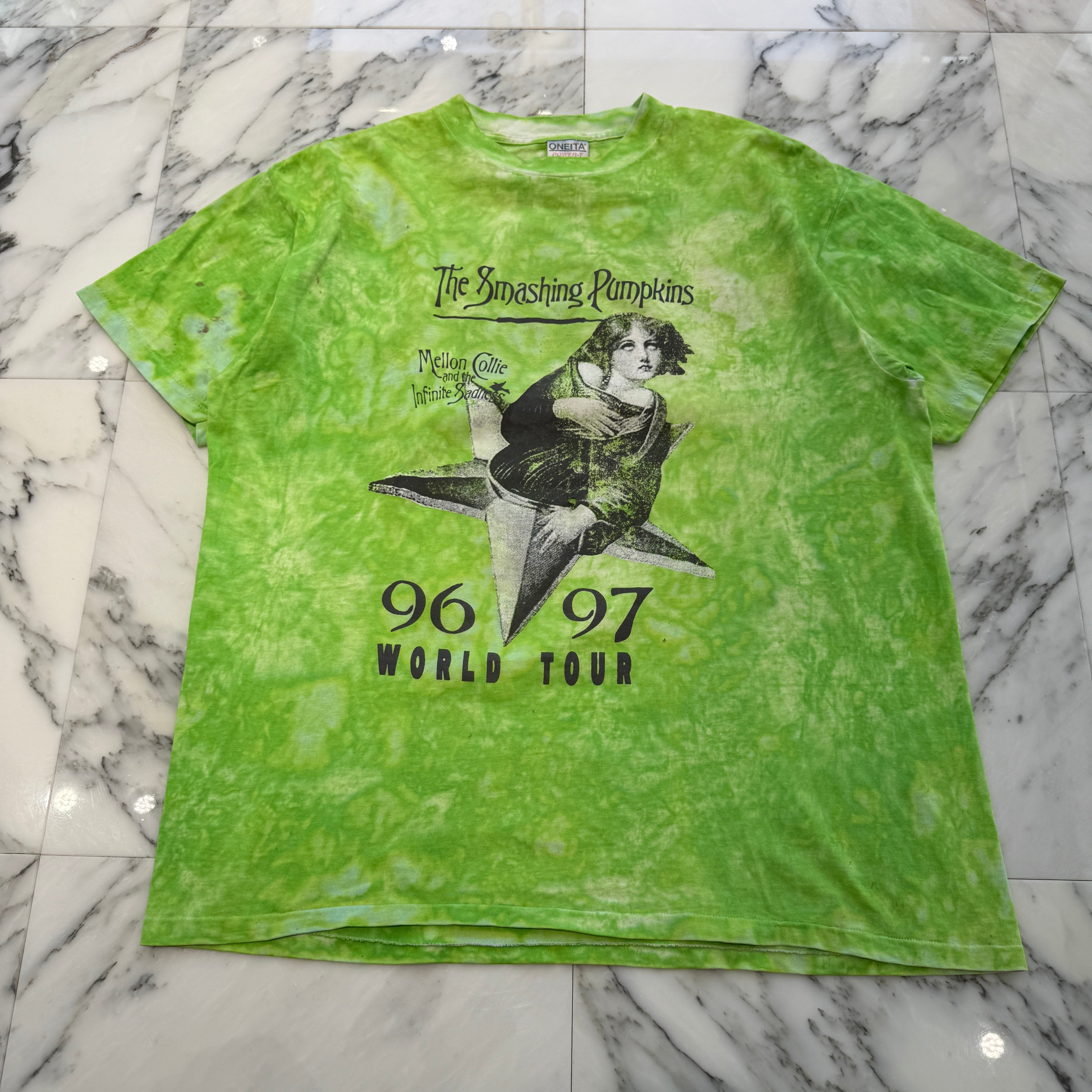 Vintage 90's The Smashing Pumpkins "Mellon Collie and the Infinite Sadness" World Tour 1996-1997 ONEITA S/S Tee Size XL ヴィンテージ 90's スマッシング・パンプキンズ "メロン・コリーそして終わりのない悲しみ" ワールドツアー 1996-1997 ONEITA社製 Tシャツ サイズXL