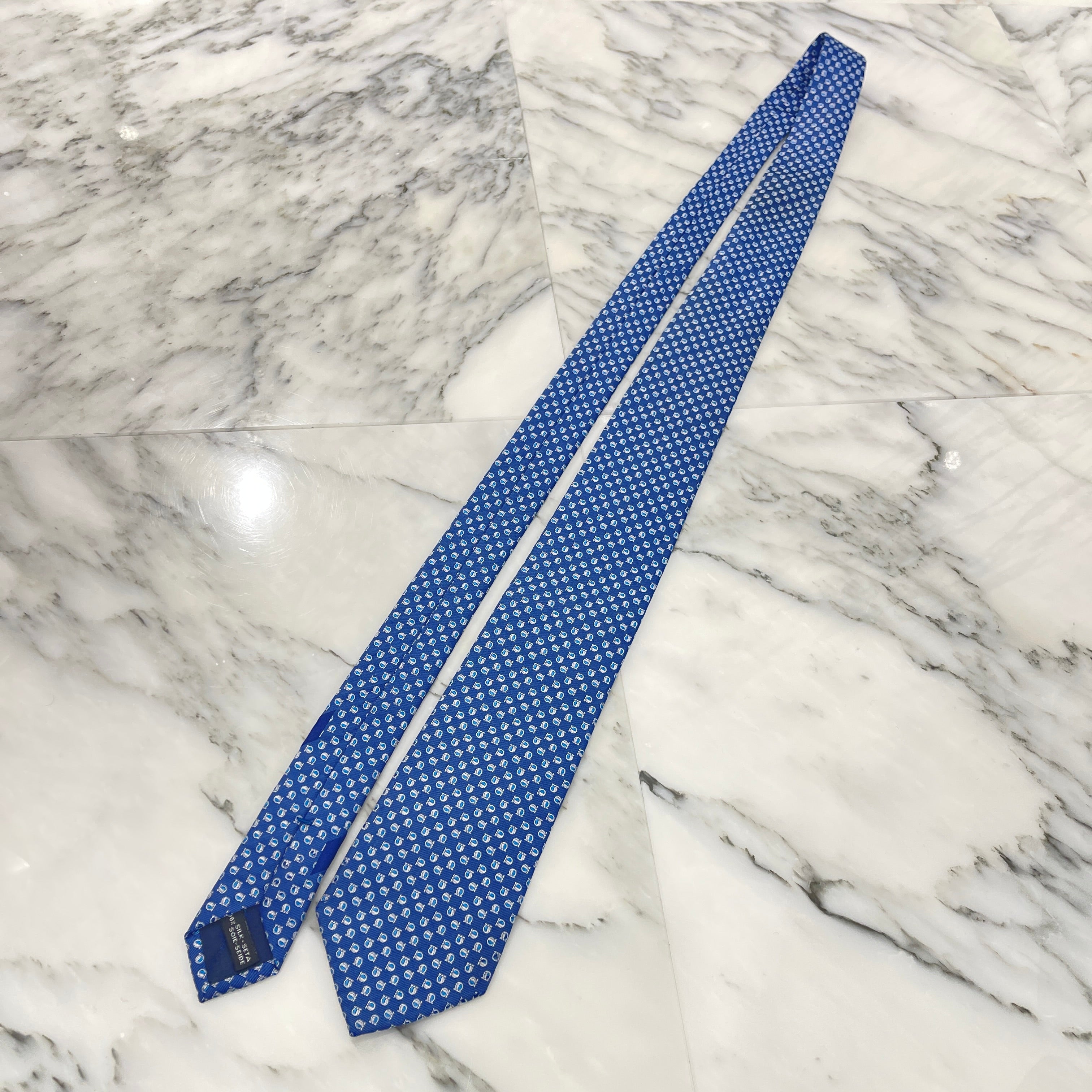 Salvatore Ferragamo Gancini Silk Suit Tie "Fish Print" サルバトーレフェラガモ ガンチーニ シルク スーツ ネクタイ "魚柄"