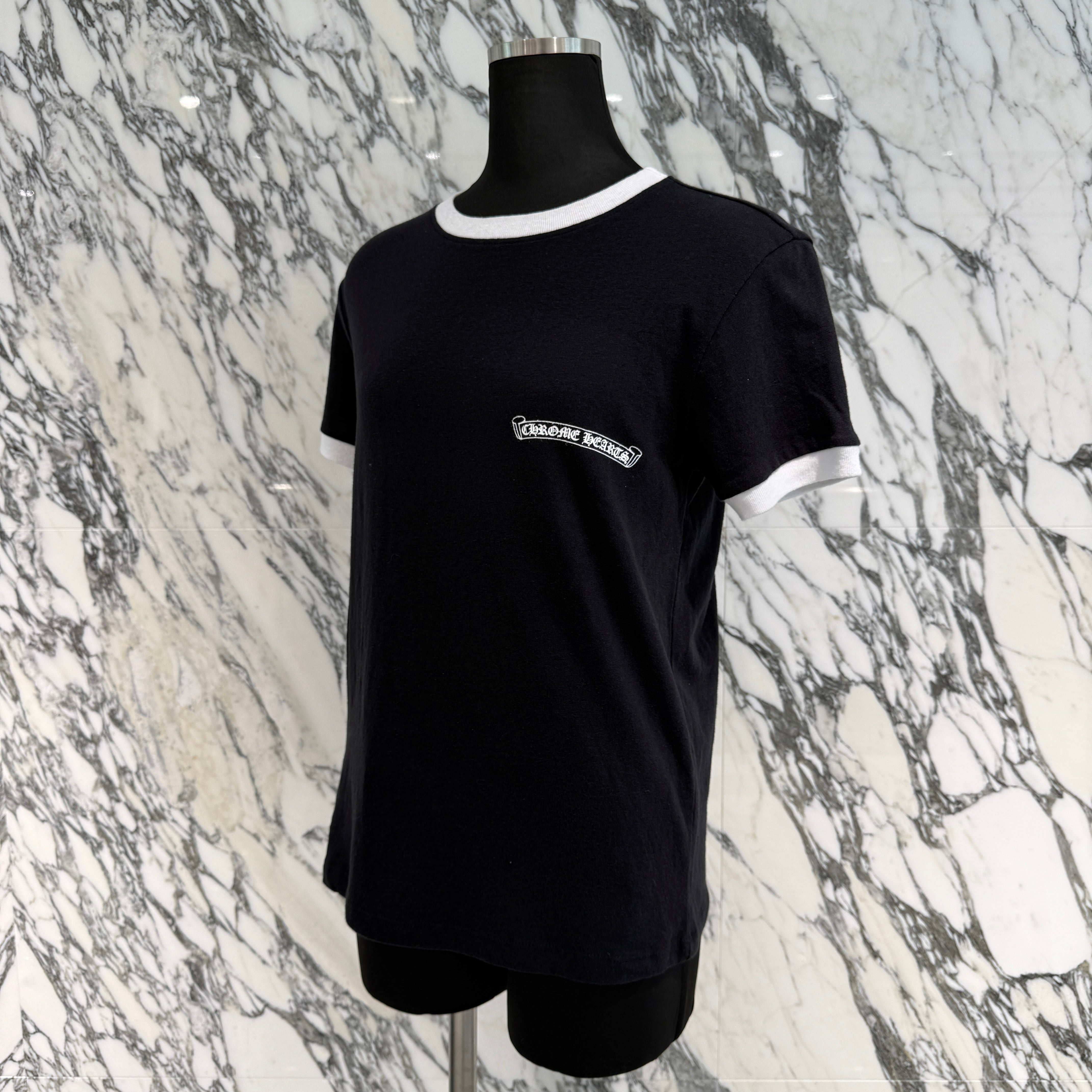 CHROME HEARTS Back Horseshoe Print Ringer Tee Size S クロムハーツ バックホースシュープリント リンガーTシャツ サイズS