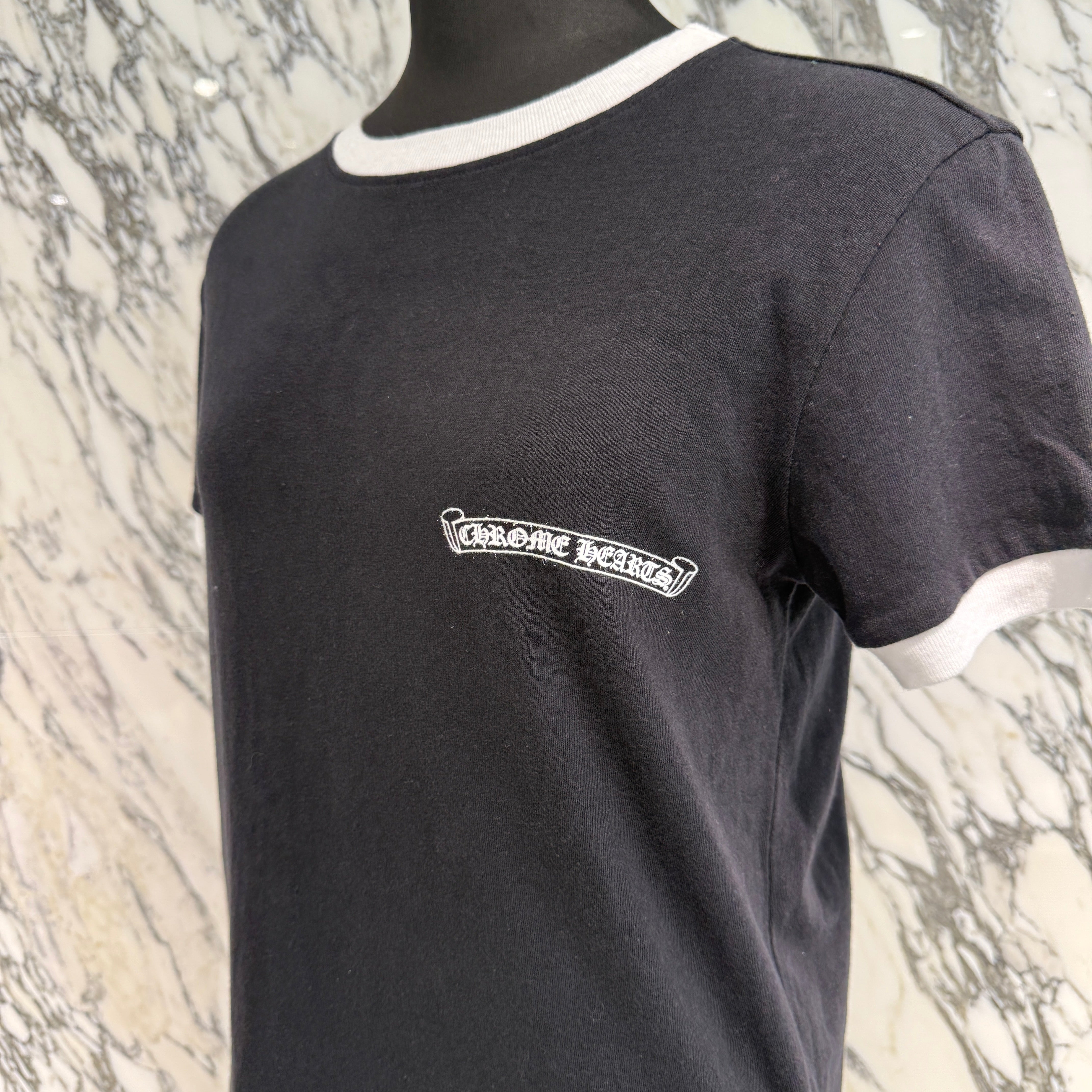 CHROME HEARTS Back Horseshoe Print Ringer Tee Size S クロムハーツ バックホースシュープリント リンガーTシャツ サイズS