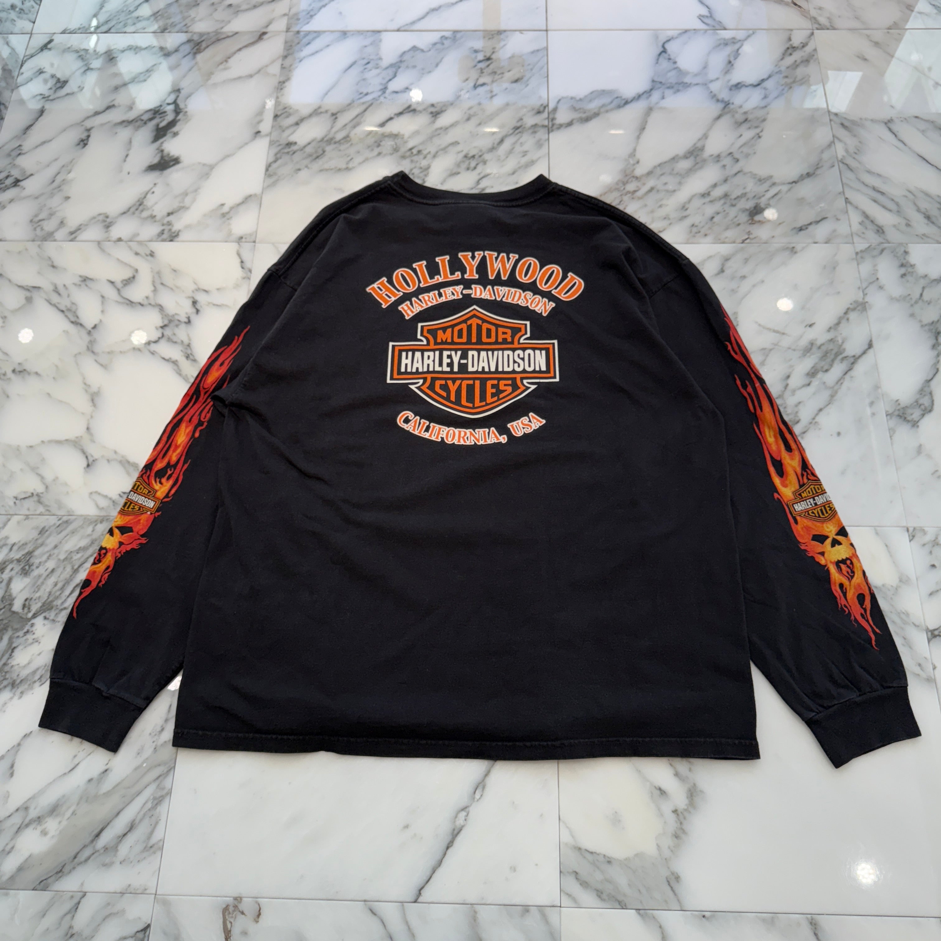 Vintage 00's Harley-Davidson "HOLLYWOOD CALIFORNIA.USA" L/S Tee Size 2XL ヴィンテージ 00's ハーレー・ダビットソン "ハリウッド カリフォルニアUSA" ロングスリーブ Tシャツ サイズ2XL