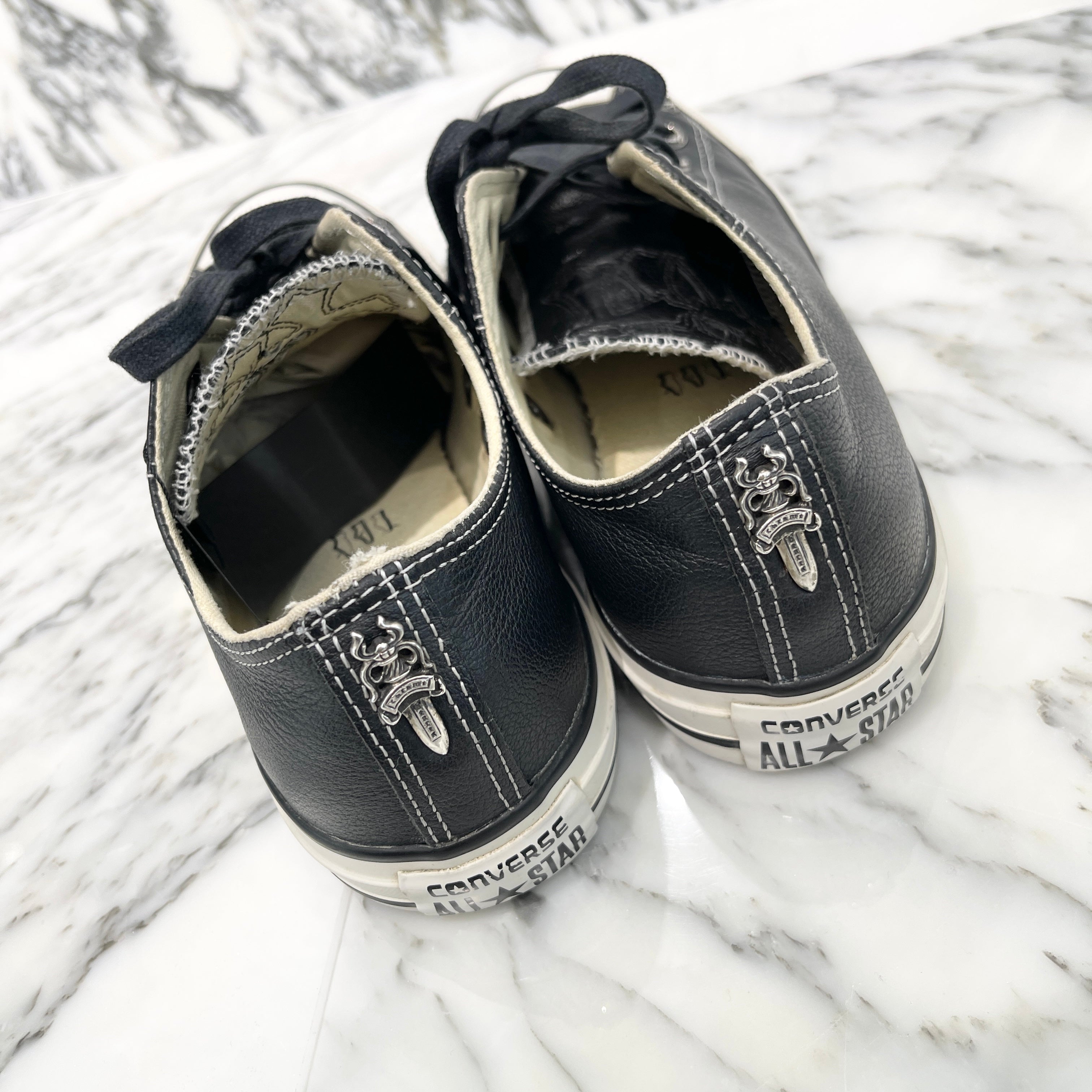CHROME HEARTS × CONVERSE Silver Dagger Canvas Low Top Sneakers Size 7 1/2 クロムハーツ × コンバース シルバーダガー キャンバス ローカットスニーカー サイズ7 1/2