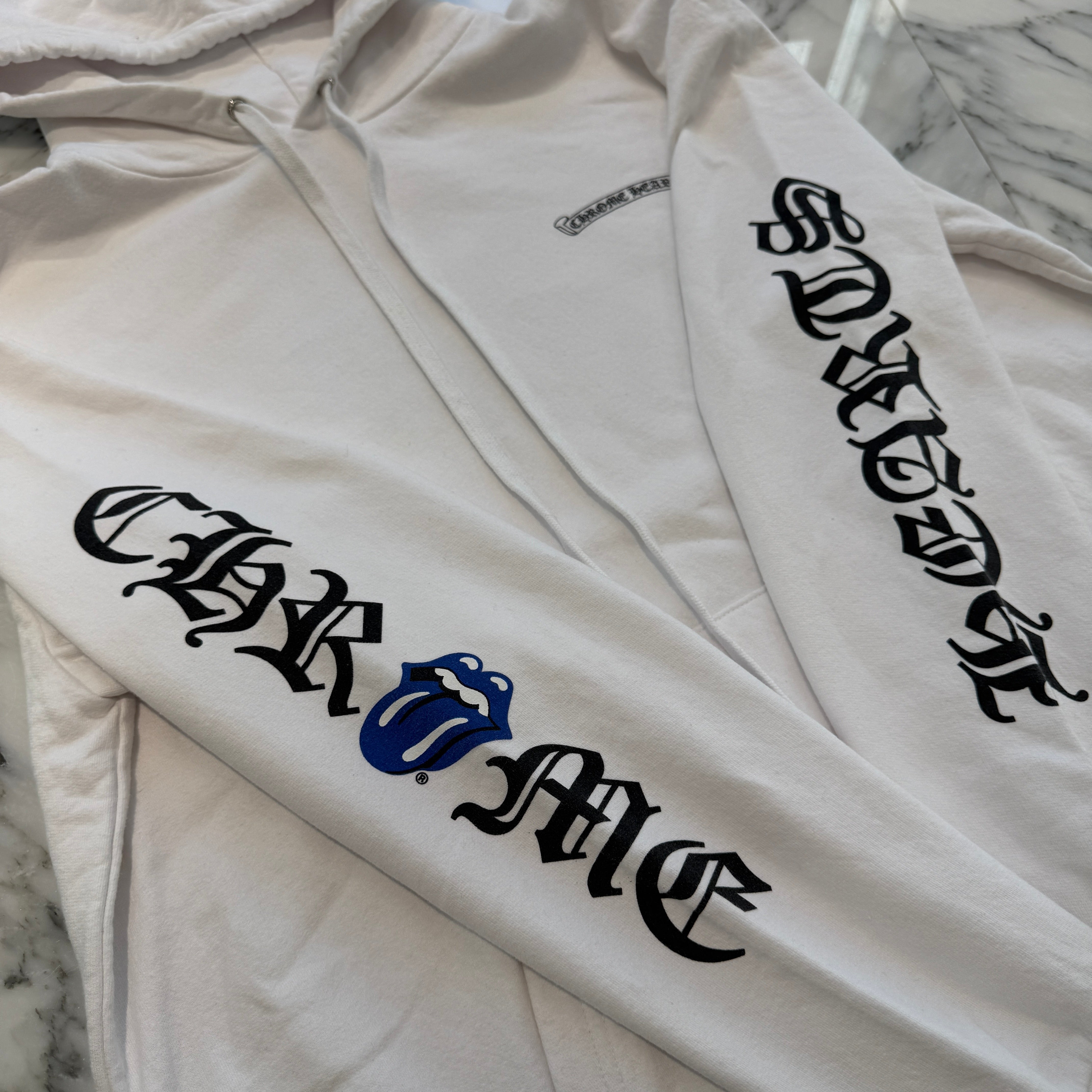 CHROME HEARTS × The Rolling Stones Lip & Tongue Print Pullover Hoodie Size L クロムハーツ × ローリングストーンズ リップ&タン プリント プルオーバーフーディ サイズL