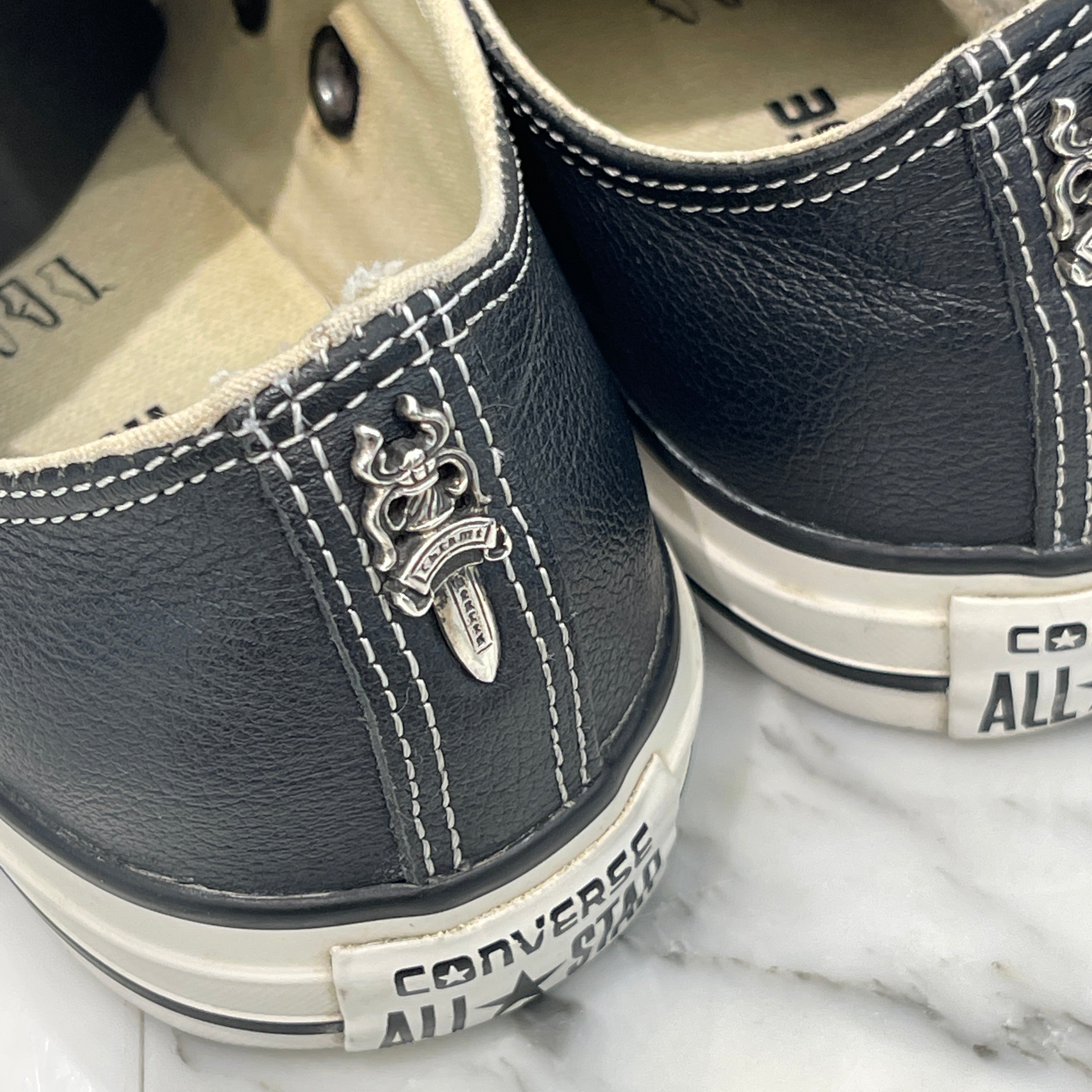 CHROME HEARTS × CONVERSE Silver Dagger Canvas Low Top Sneakers Size 7 1/2 クロムハーツ × コンバース シルバーダガー キャンバス ローカットスニーカー サイズ7 1/2