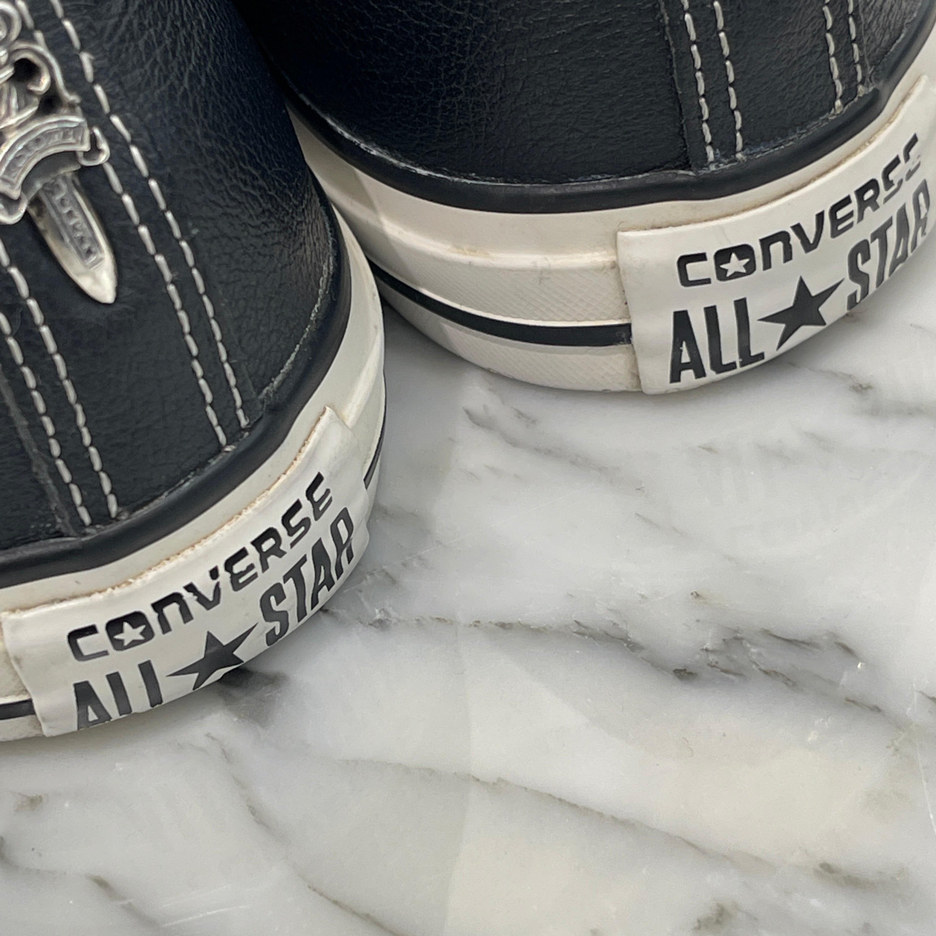 CHROME HEARTS × CONVERSE Silver Dagger Canvas Low Top Sneakers