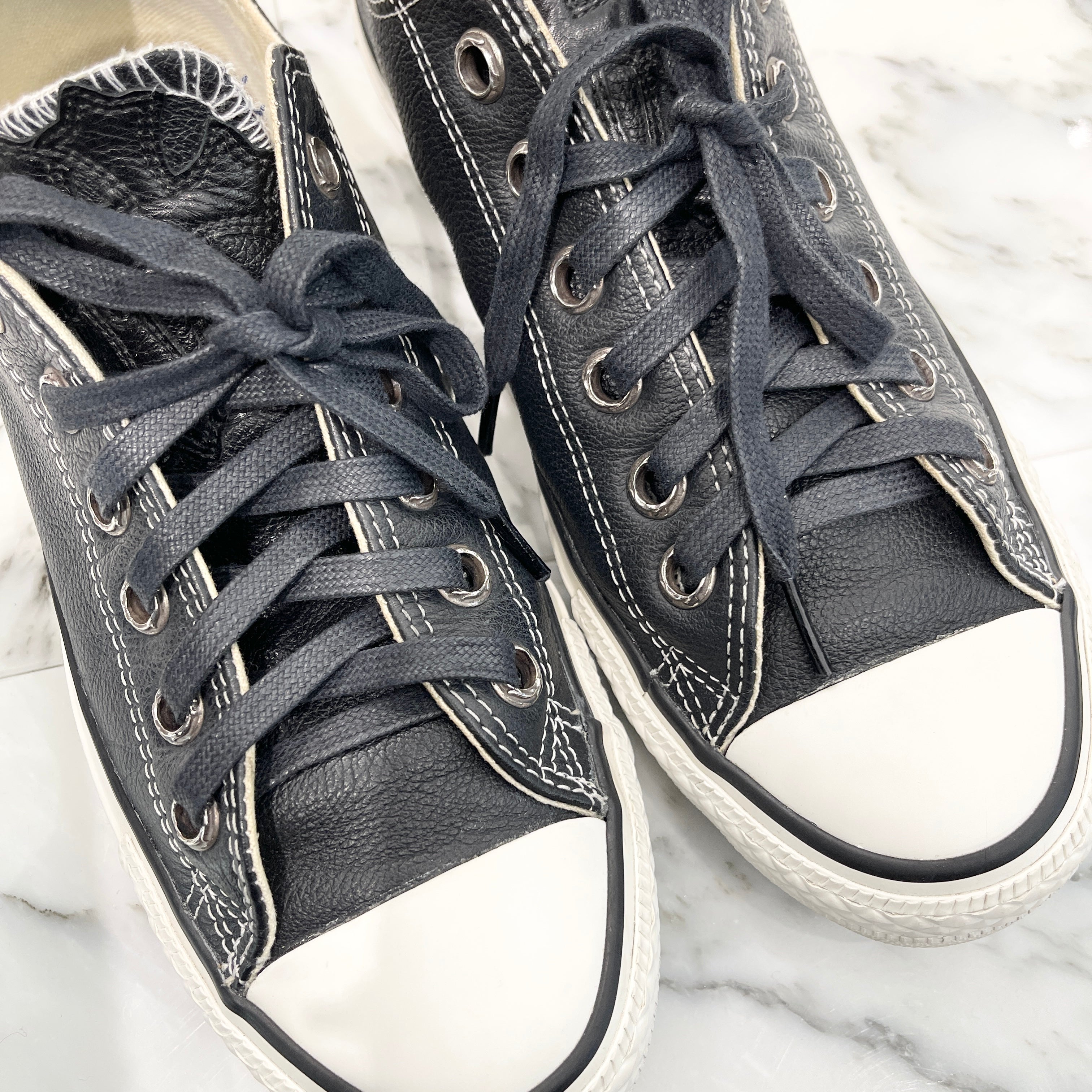 CHROME HEARTS × CONVERSE Silver Dagger Canvas Low Top Sneakers