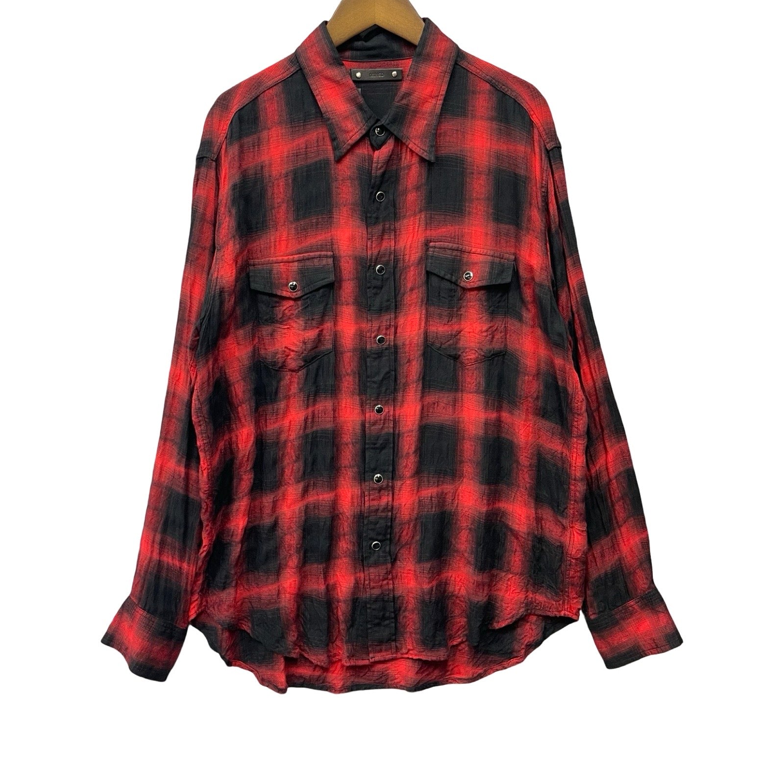 MINEDENIM 2024SS Distortion Ombre Check L.Western SH 2403-5003 Size 2