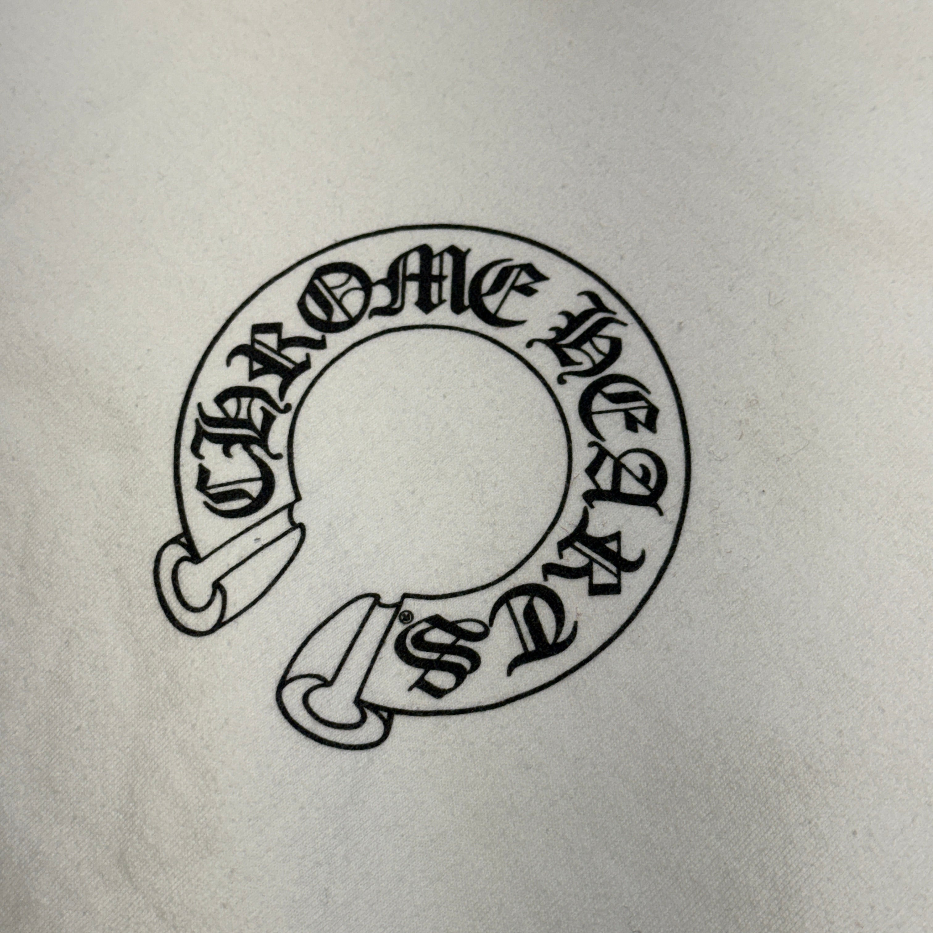 CHROME HEARTS Floral Cross Horseshoe Crewneck Sweat Shirts Size L クロムハーツ フローラルクロス ホースシュー クルーネック スウェットシャツ サイズL