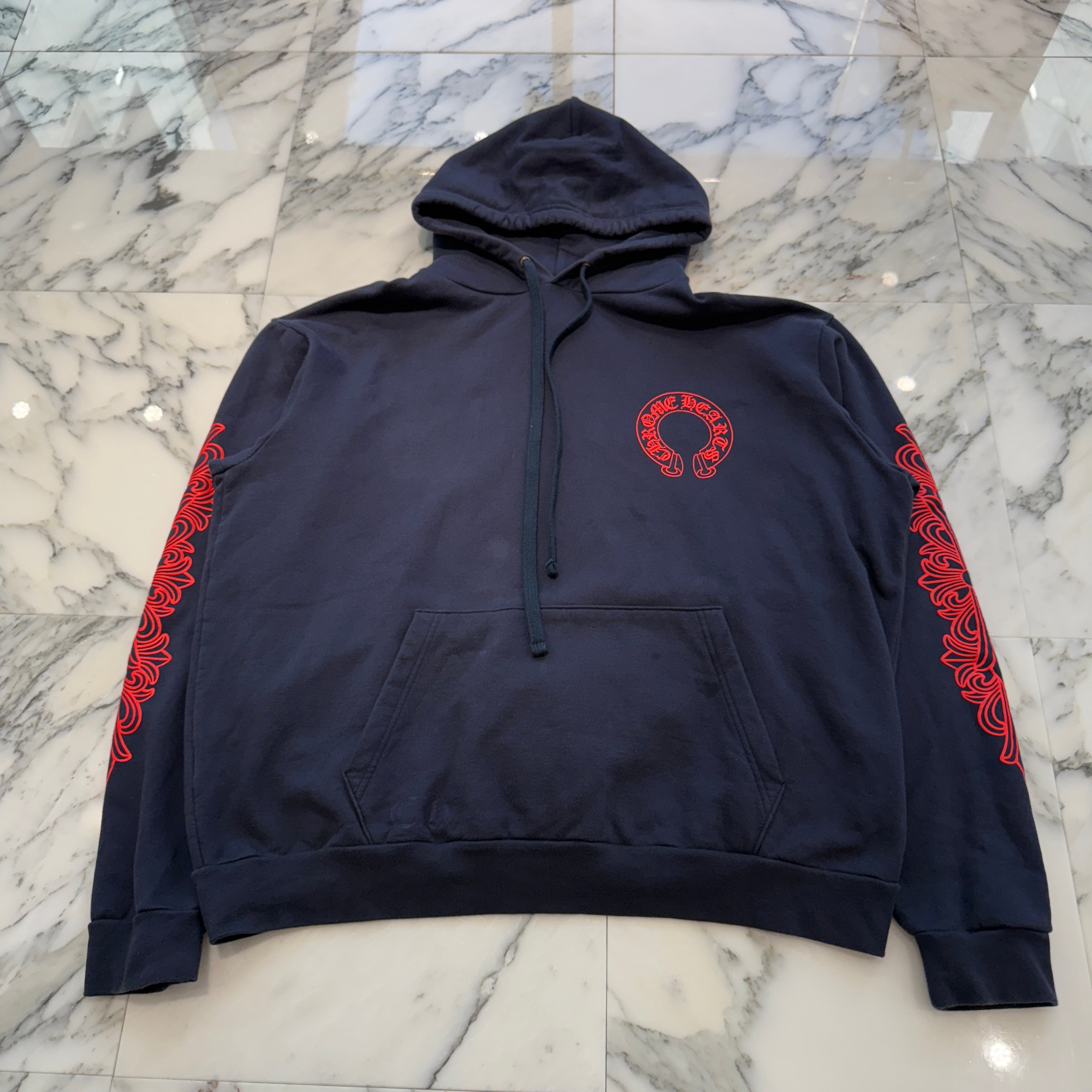 CHROME HEARTS 2025SS Floral Cross Horseshoe Pullover Hoodie Size XL クロムハーツ フローラルクロス ホースシュー プルオーバーフーディーサイズXL