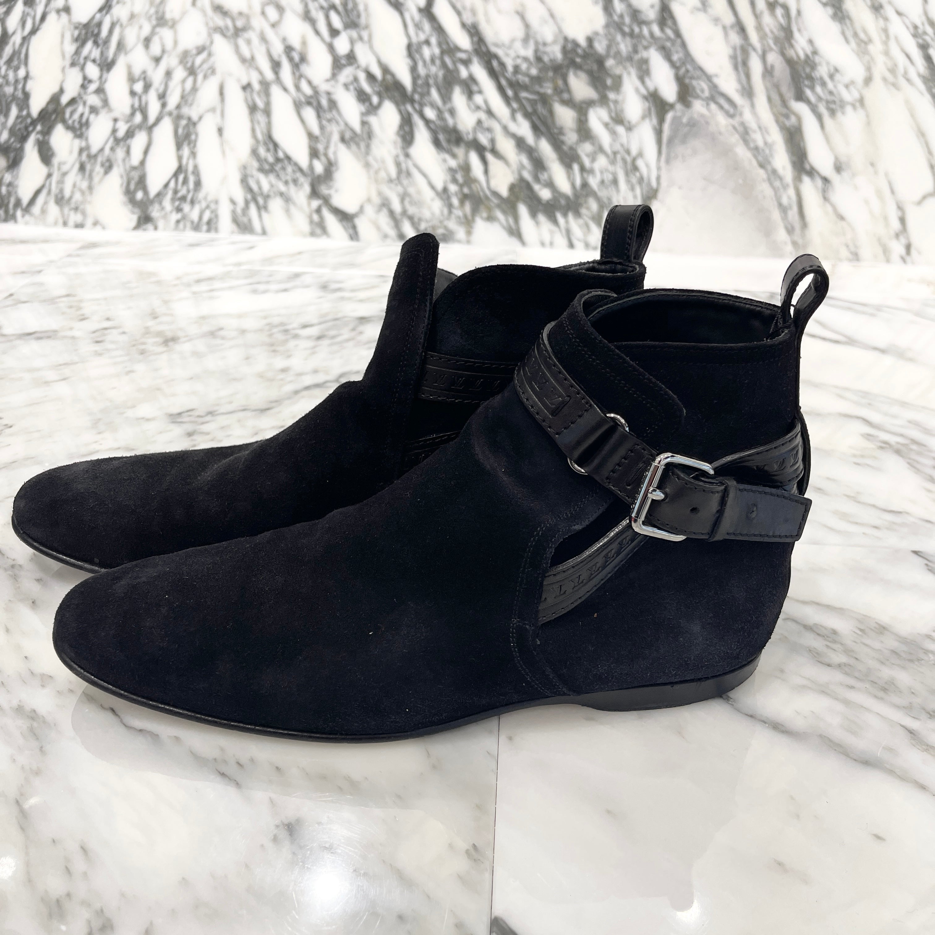 LOUIS VUITTON 2012AW Suede Leather Warren Ankle Boots Size 6 ルイヴィトン スエードレザー ワレンアンクルブーツ サイズ6