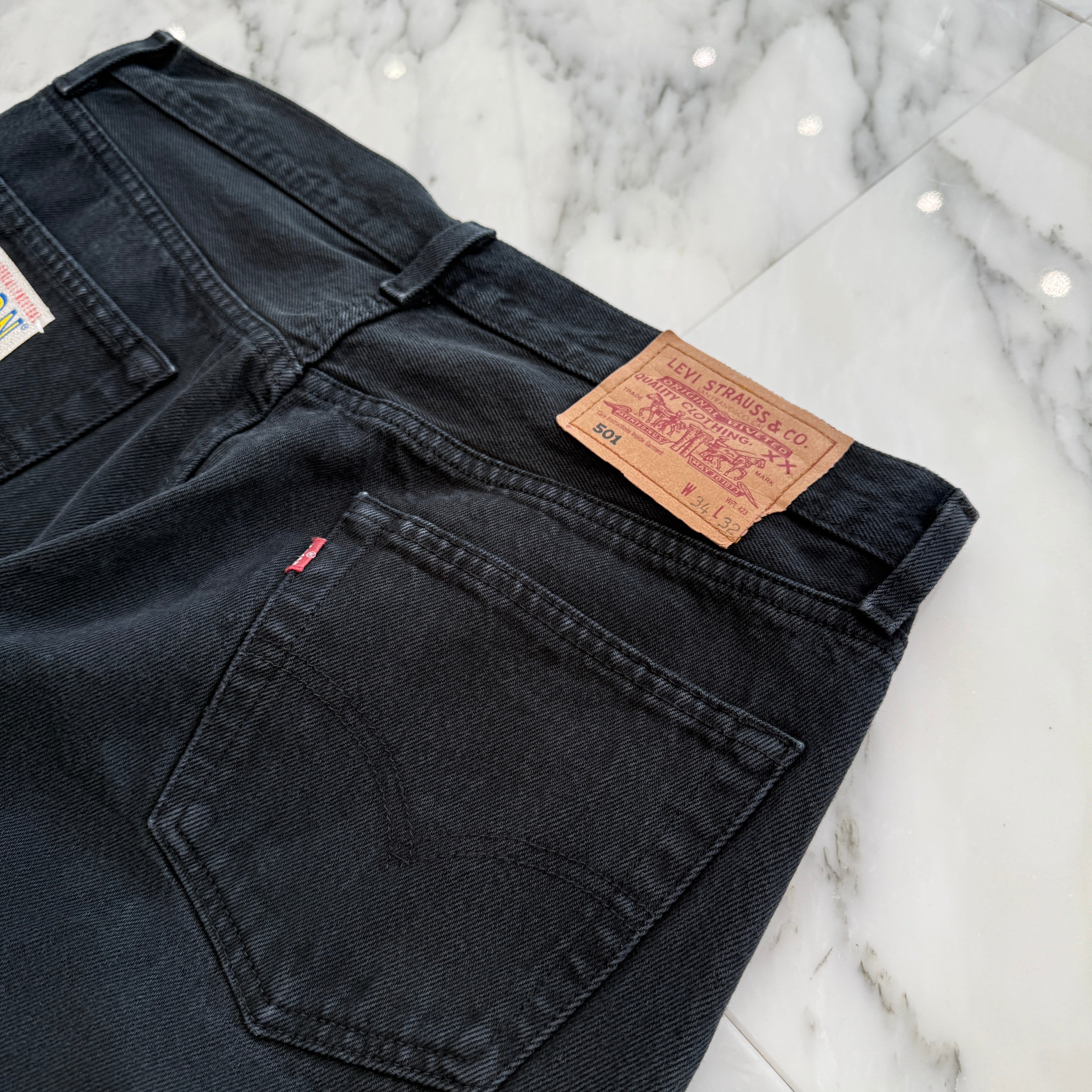 Y.A.R.N × mementos Levi's 501 Body Knit Scull Denim Pants Size W34×L32 ヤーン×メメントス リーバイス 501 ボディ ニットスカル デニムパンツ サイズW34×L32