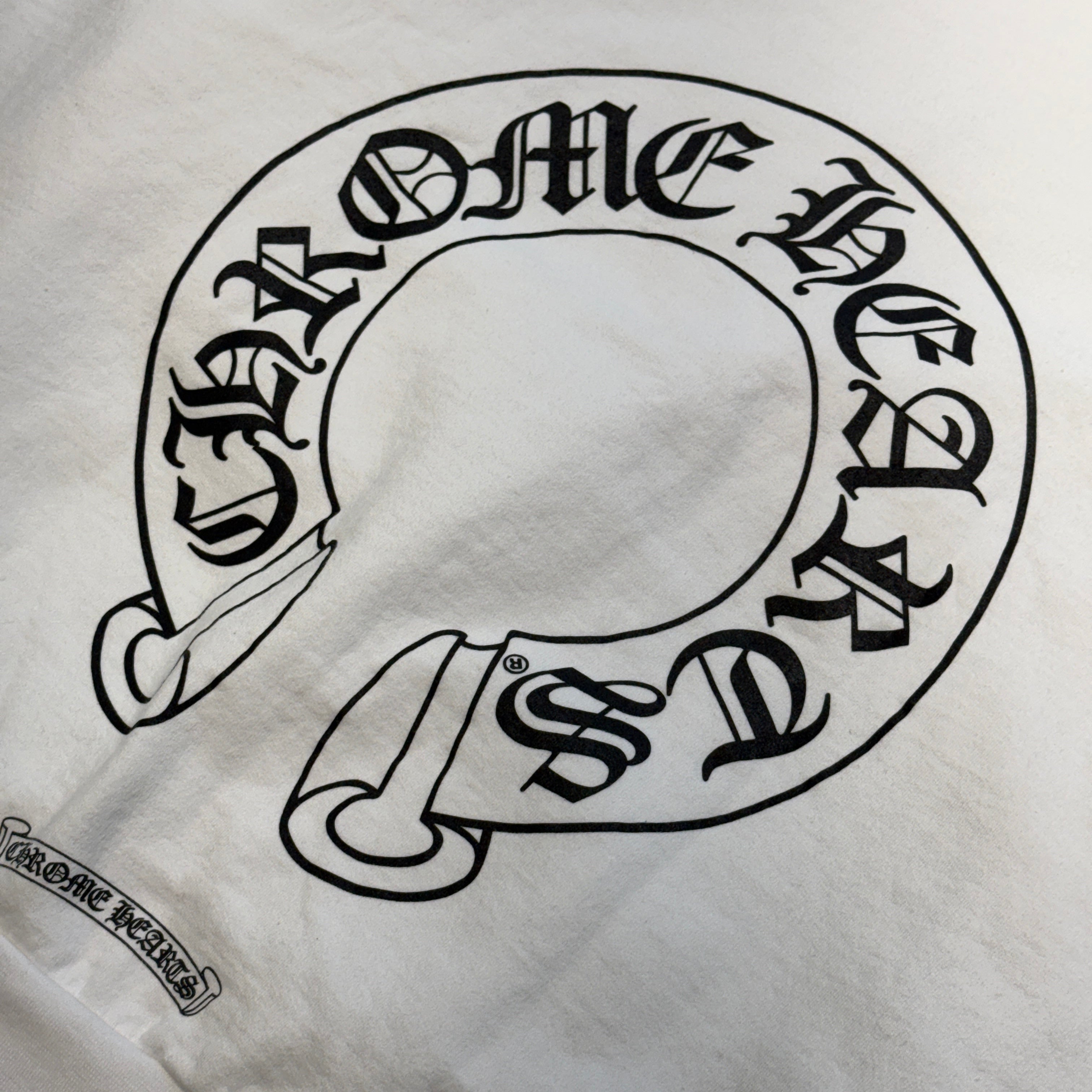 CHROME HEARTS Floral Cross Horseshoe Crewneck Sweat Shirts Size L クロムハーツ フローラルクロス ホースシュー クルーネック スウェットシャツ サイズL