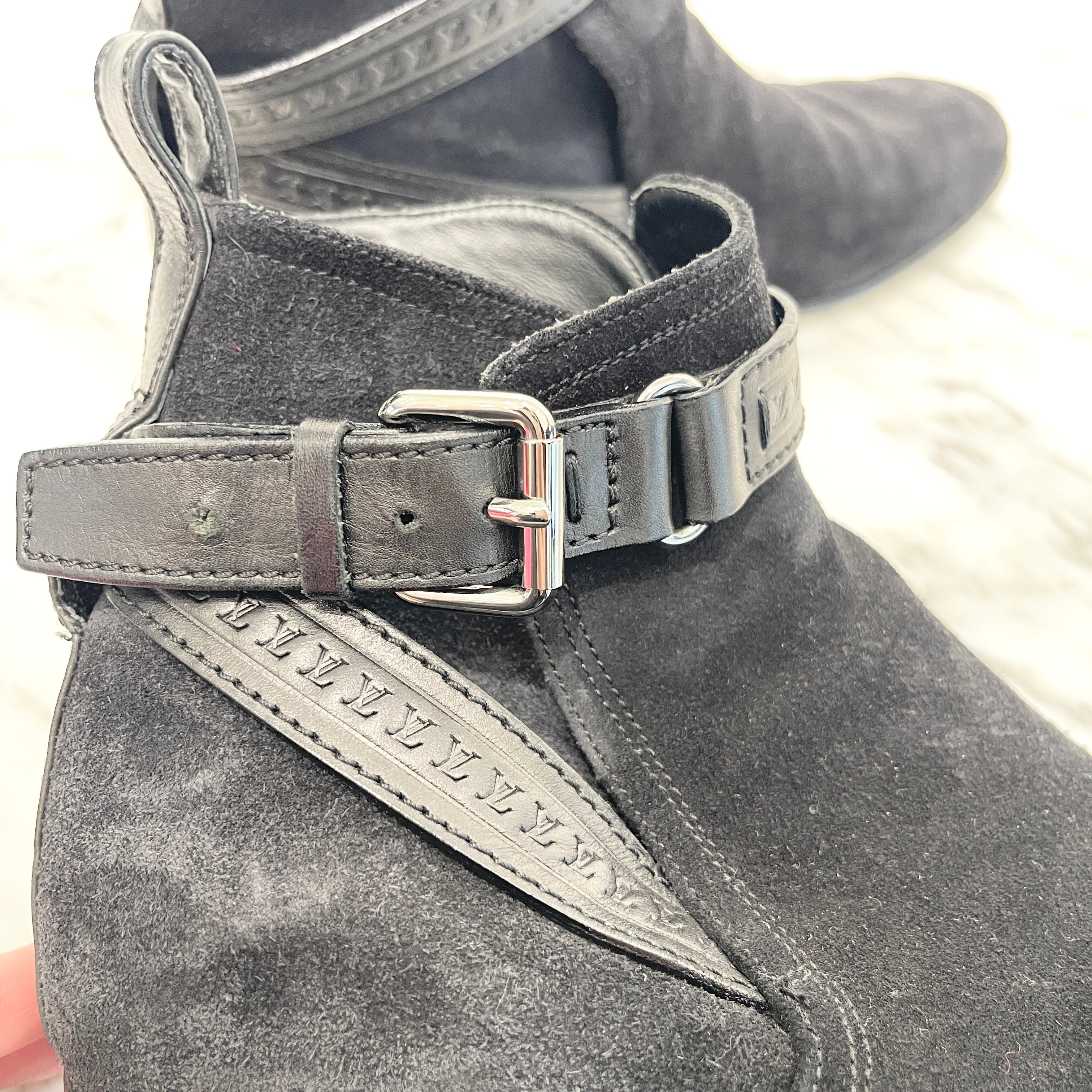 LOUIS VUITTON 2012AW Suede Leather Warren Ankle Boots Size 6 ルイヴィトン スエードレザー ワレンアンクルブーツ サイズ6