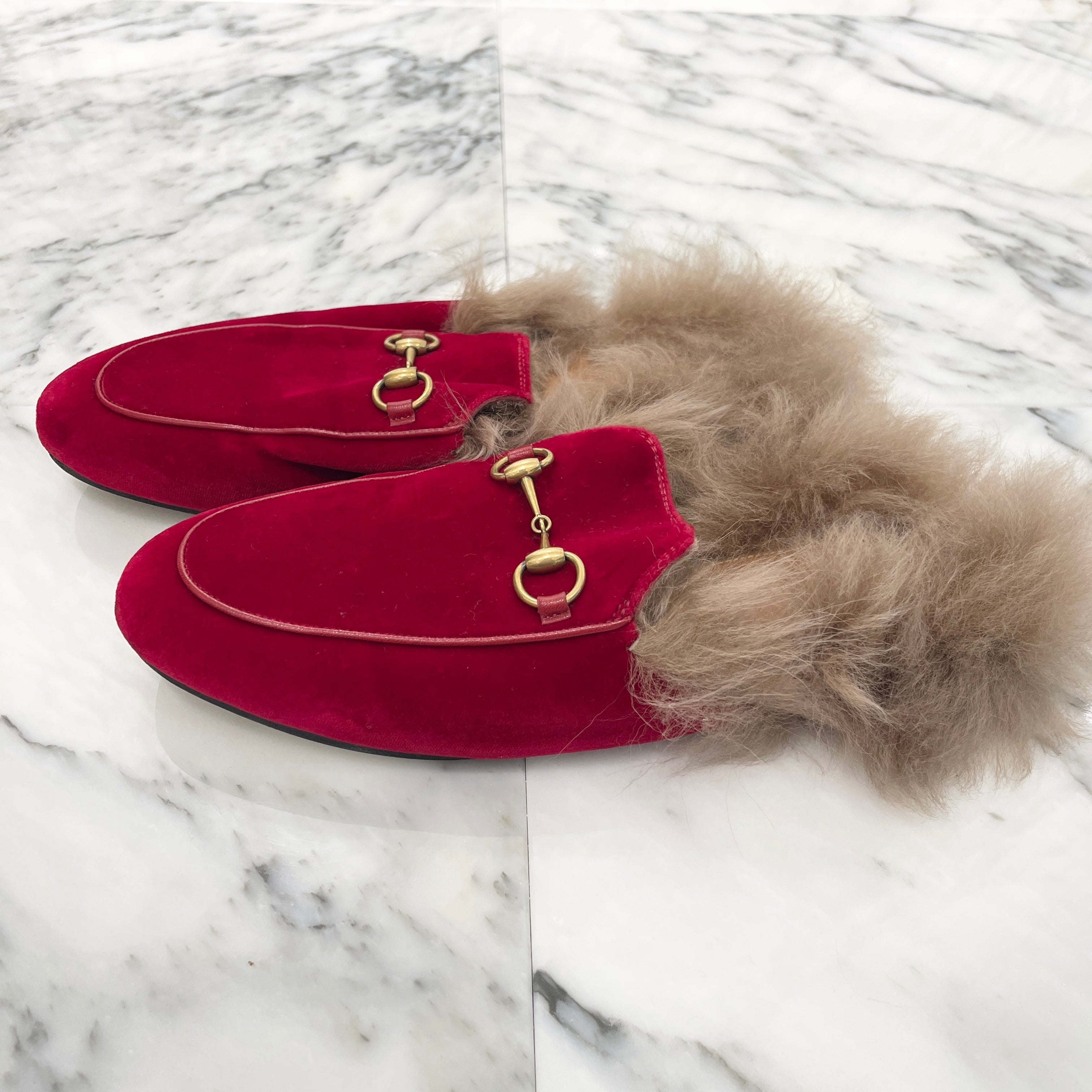 GUCCI 2021AW Princetown Fur Sandals Size 38 グッチ プリンスタウン ファーサンダル サイズ38