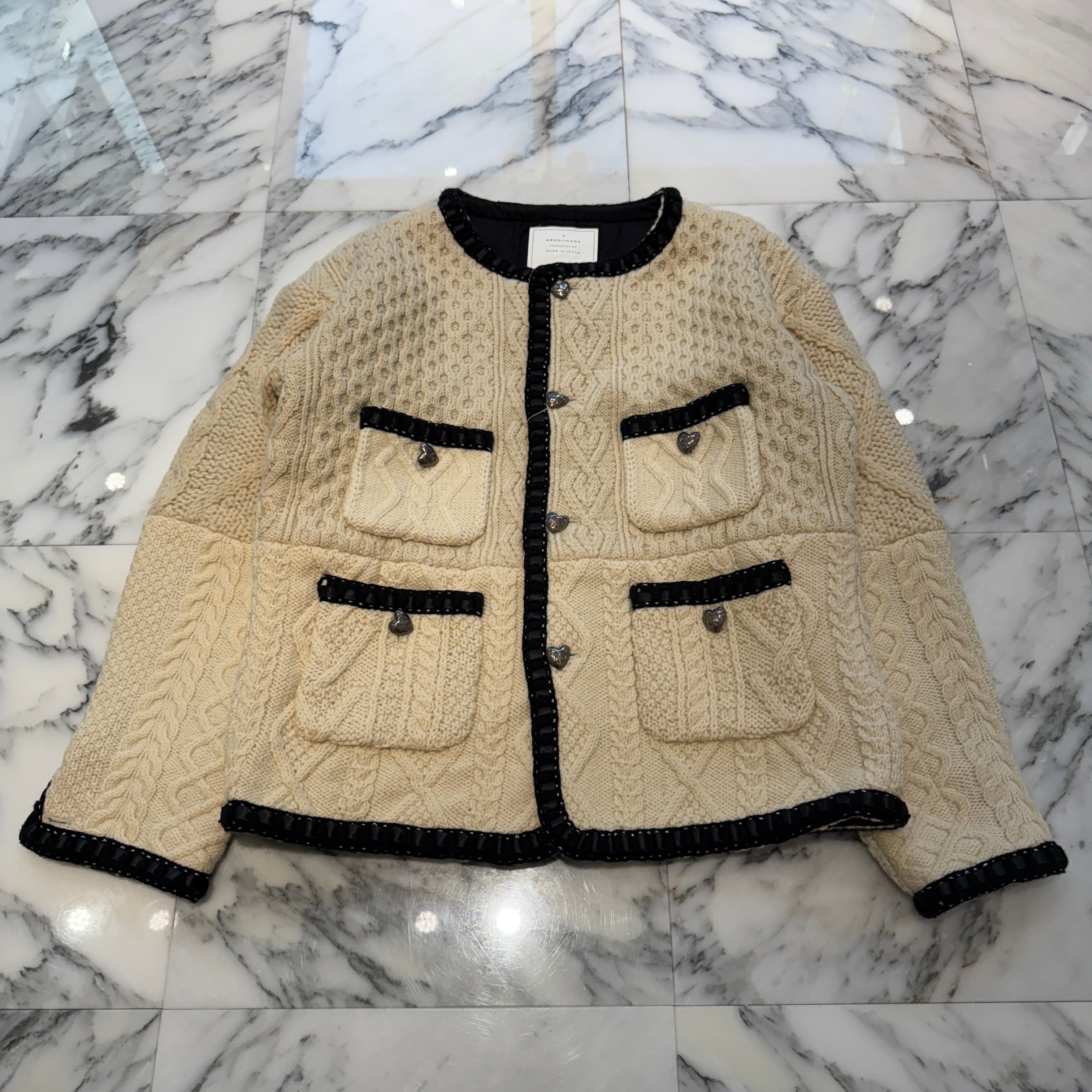 READY MADE 2024AW FISHERMAN KNIT JACKET RE-WO-WH-00-00-262 Size 4 レディーメイド フィッシャーマンニット ジャケット サイズ4