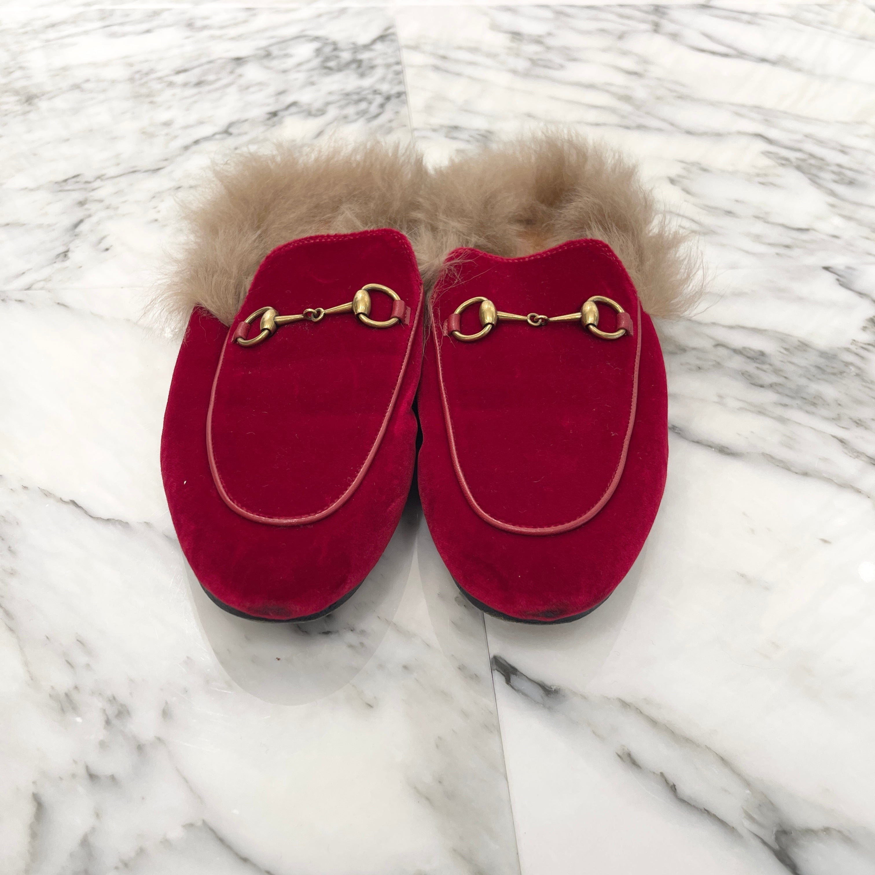 GUCCI 2021AW Princetown Fur Sandals Size 38 グッチ プリンスタウン