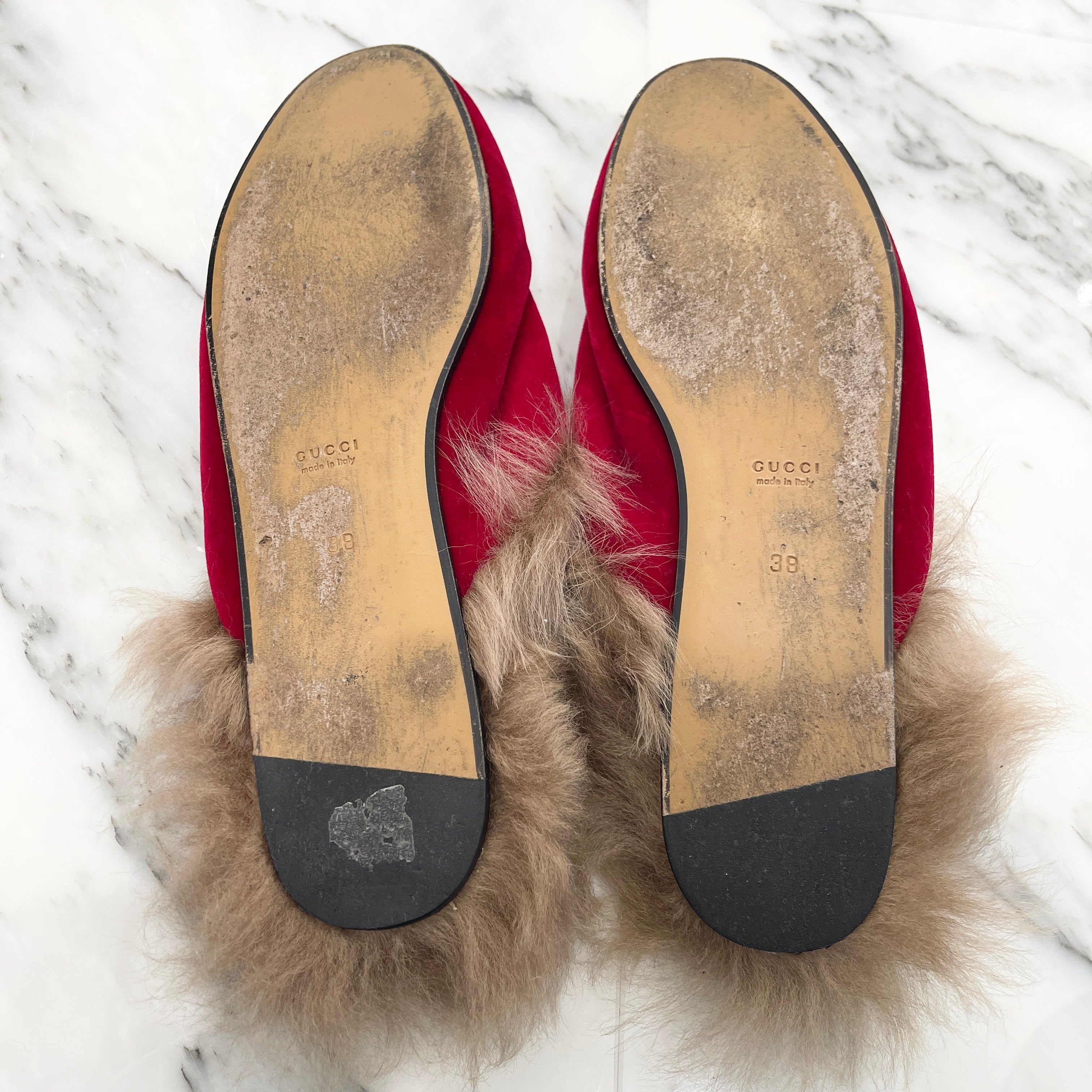 GUCCI 2021AW Princetown Fur Sandals Size 38 グッチ プリンスタウン