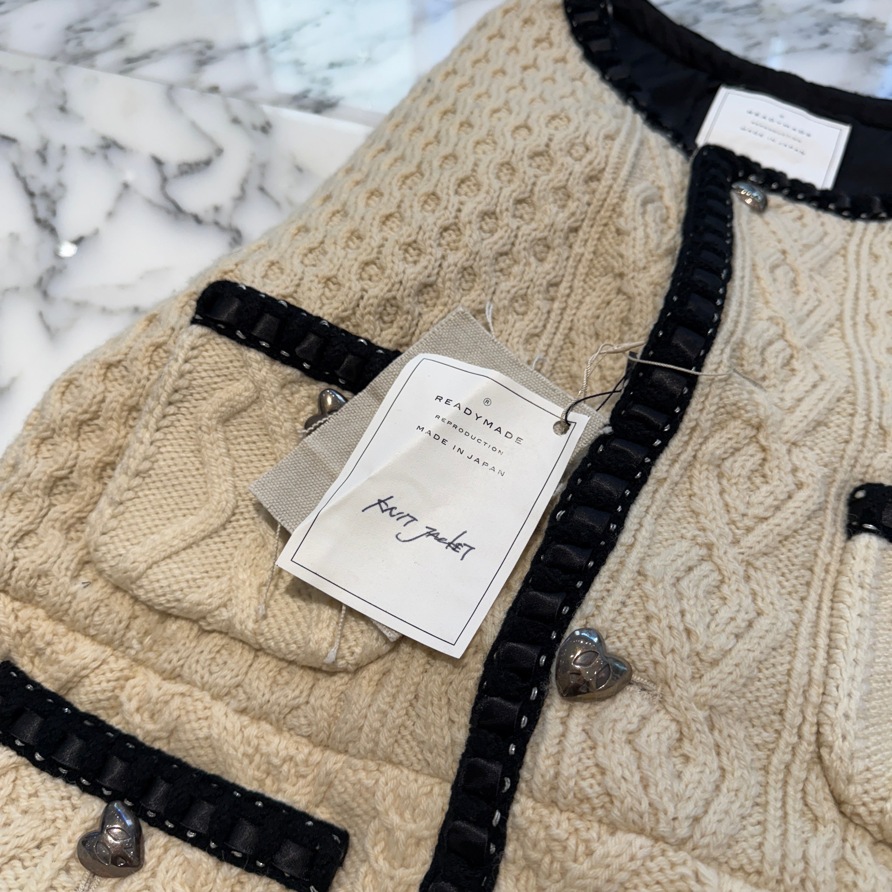 READY MADE 2024AW FISHERMAN KNIT JACKET RE-WO-WH-00-00-262 Size 4 レディーメイド フィッシャーマンニット ジャケット サイズ4