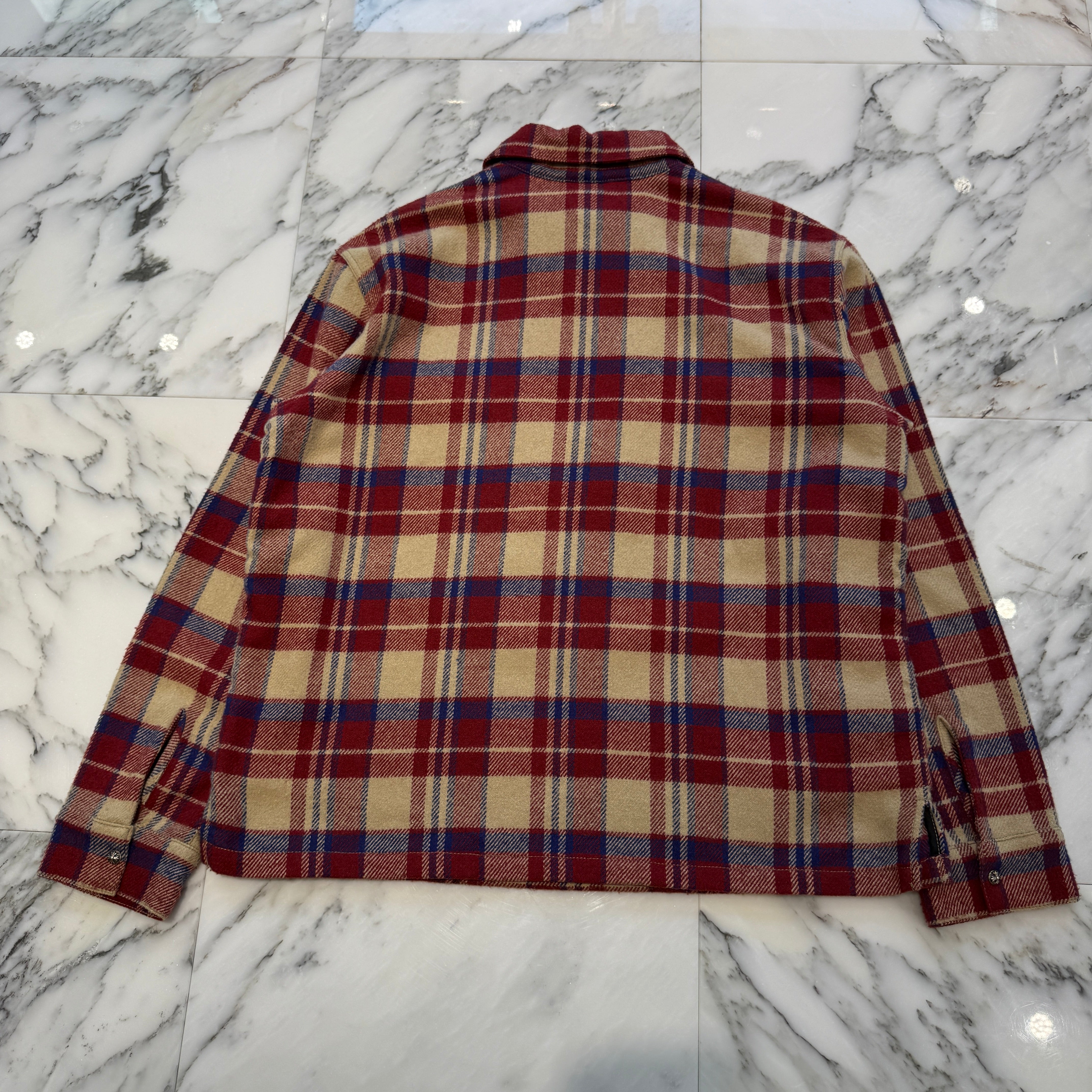 CHROME HEARTS Y NOT UNDER DOG Half Zip Pullover Check Shirt Size M クロムハーツ ワイノット アンダードッグ ハーフジップ プルオーバーチェックシャツ サイズM