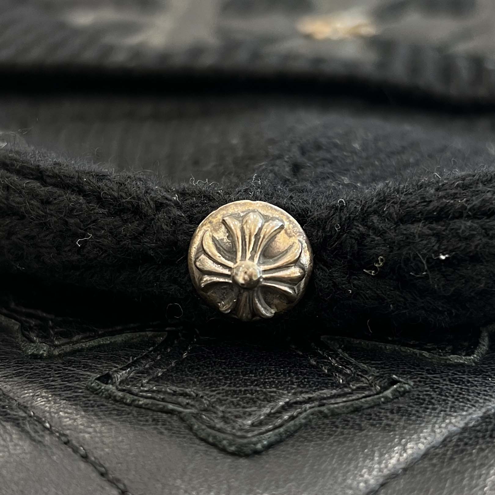 CHROME HEARTS Cashmere Leather 3 Cross Patch Beanie Size ONE SIZE (53-60) クロムハーツ カシミヤ レザー 3クロスパッチ ビーニー サイズONE SIZE (53-60)