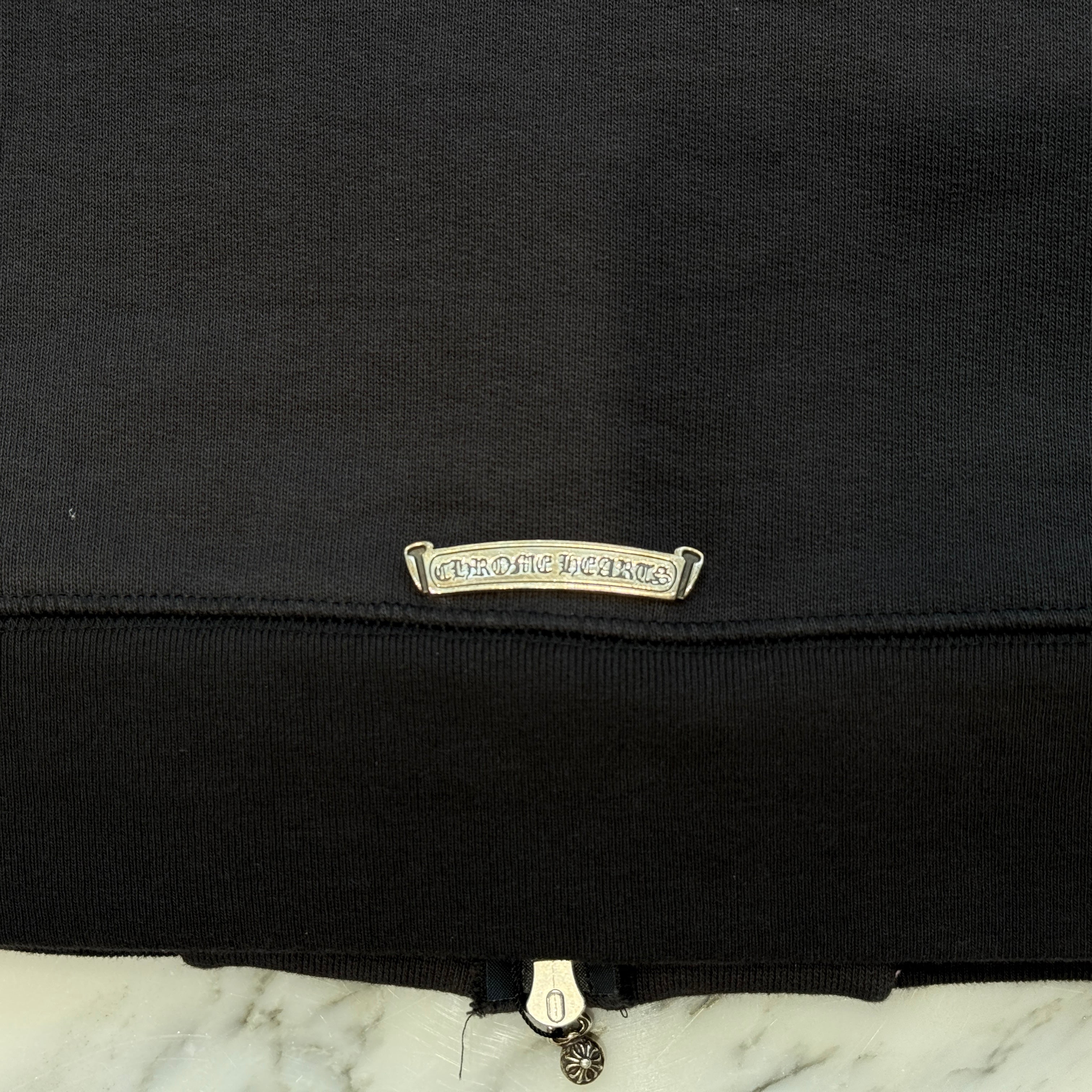 CHROME HEARTS Y NOT 3 Cemetery Cross Patch Zip Up Hoodie Size L