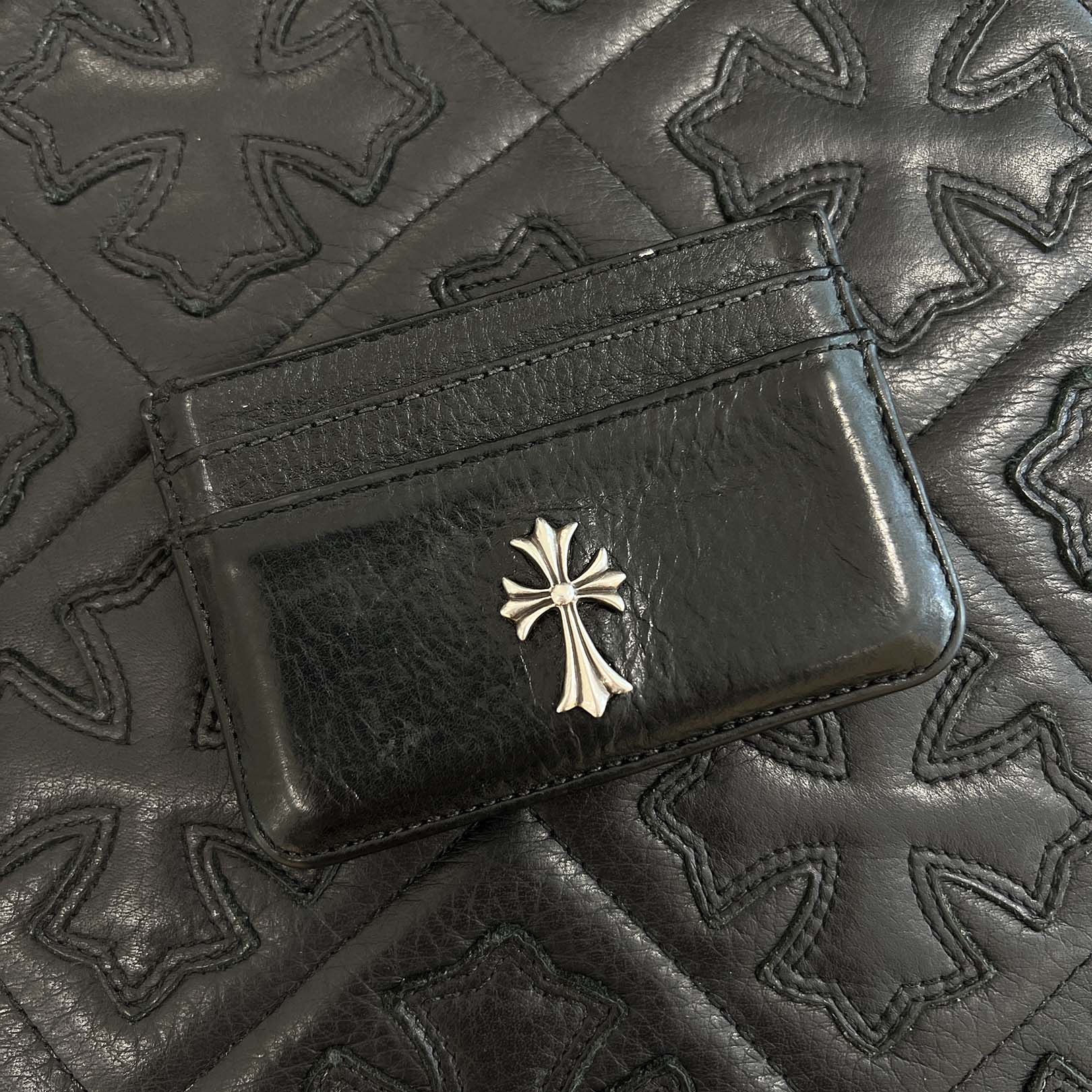 CHROME HEARTS CH Cross Double Side Leather Card Case クロムハーツ CHクロス ダブルサイド レザーカードケース