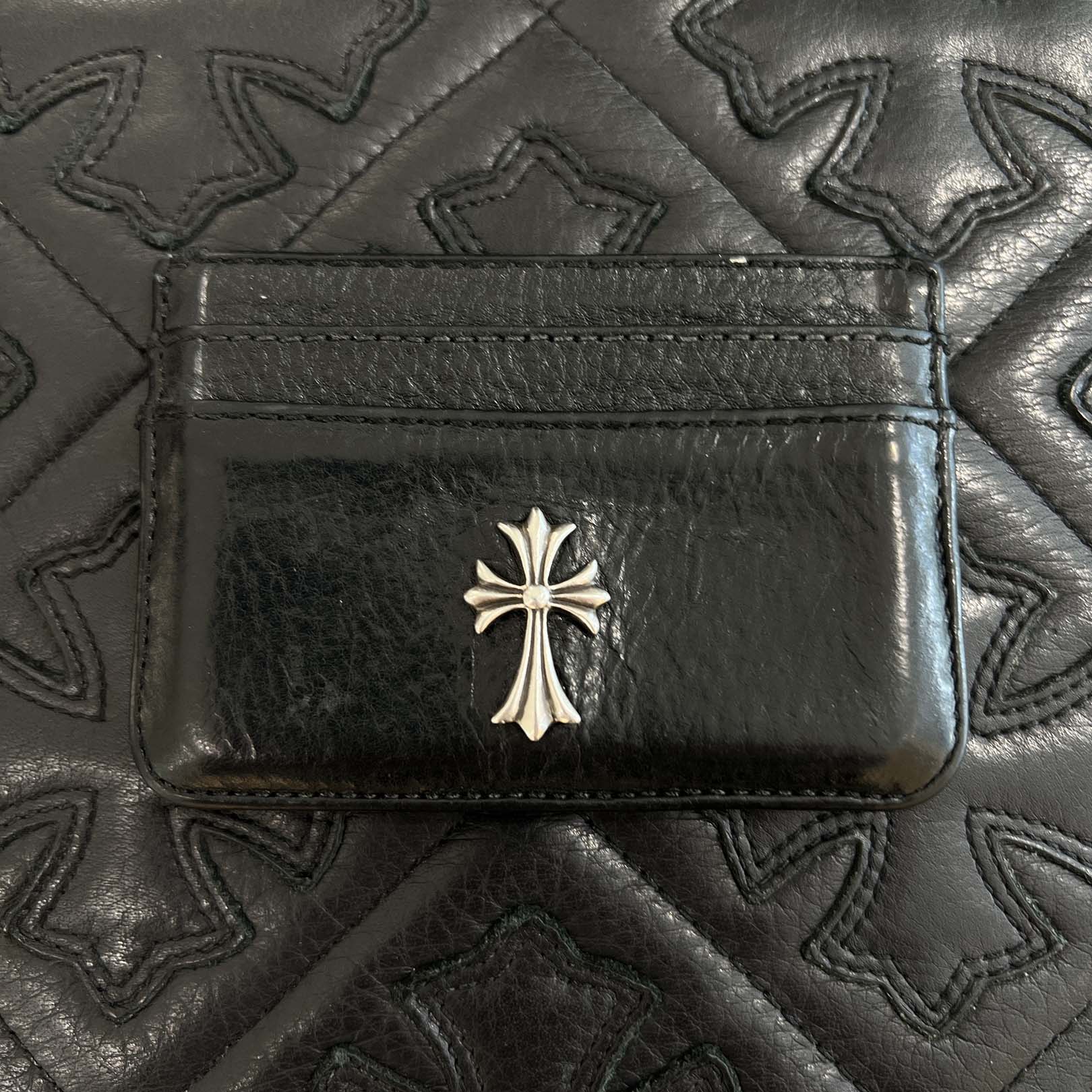 CHROME HEARTS CH Cross Double Side Leather Card Case クロムハーツ CHクロス ダブルサイド レザーカードケース