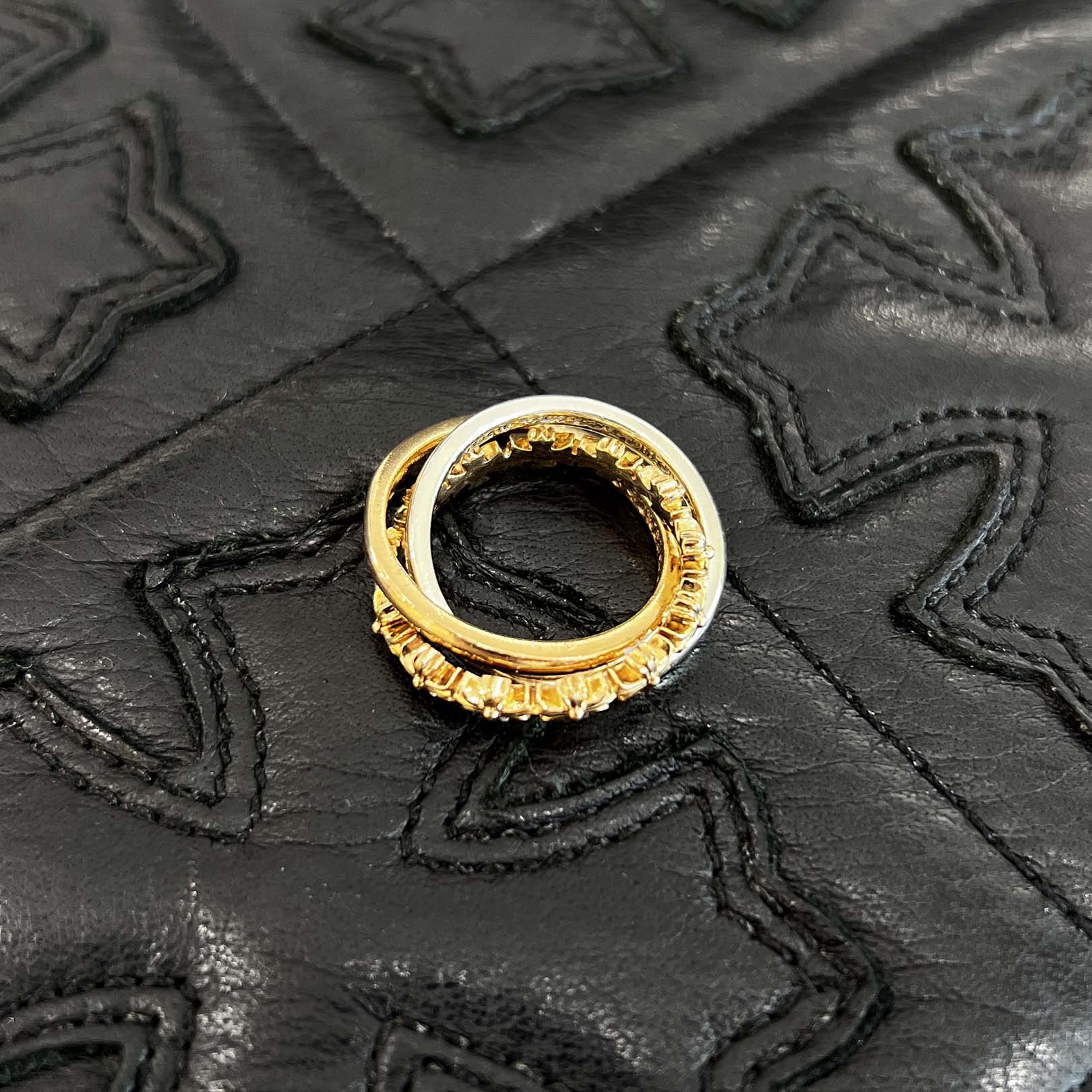 CHROME HEARTS 22K / SILVER 925 TINY E CH PLS BAND TRPL Combination Ring Size 12号 クロムハーツ タイニーE CHプラス バンド トリプルコンビ リング サイズ12号