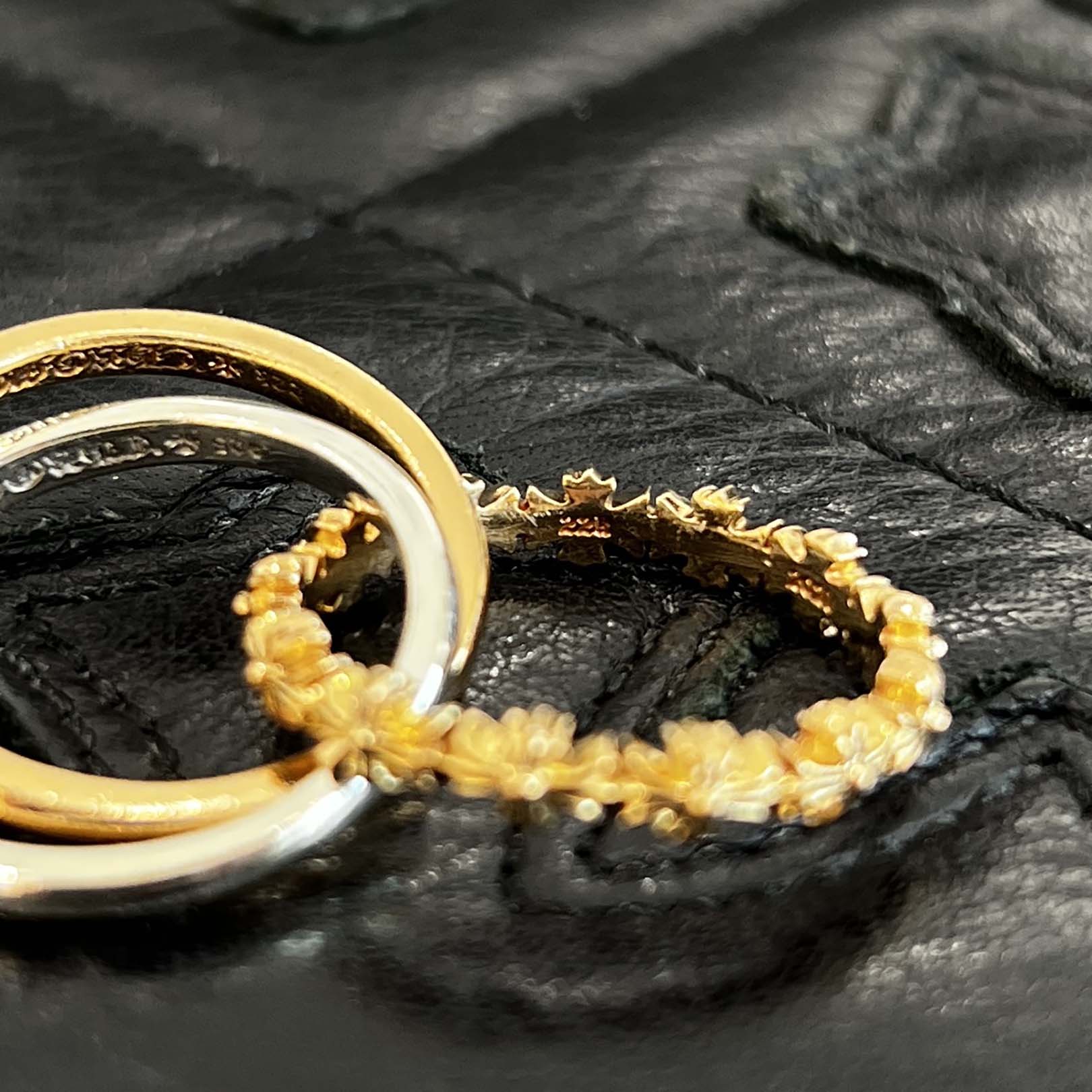 CHROME HEARTS 22K / SILVER 925 TINY E CH PLS BAND TRPL Combination Ring Size 12号 クロムハーツ タイニーE CHプラス バンド トリプルコンビ リング サイズ12号