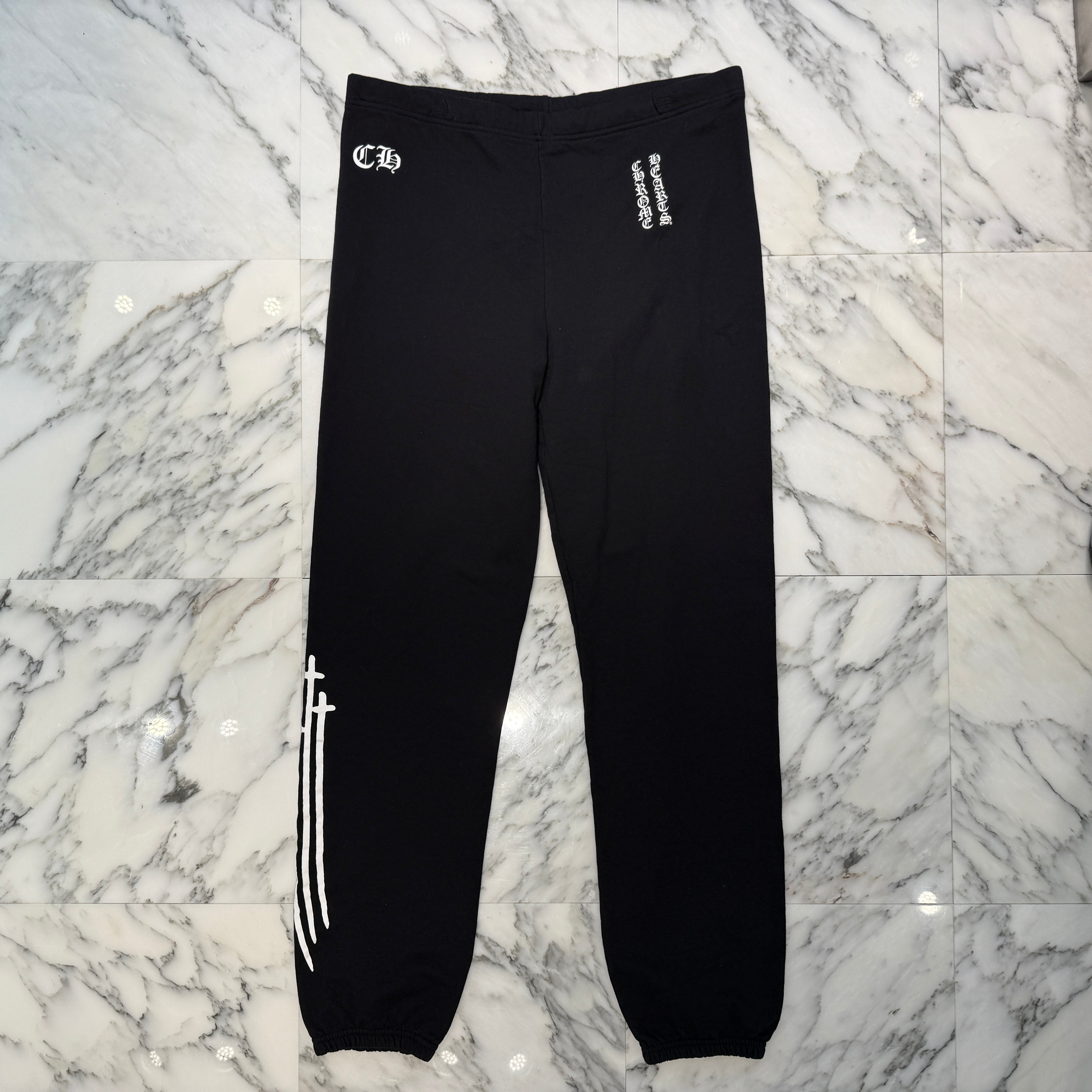 CHROME HEARTS RS3 Cross Vertical Logo Sweat Pants Size XL クロムハーツ RS3 クロス ヴァーティカルロゴ スウェットパンツ サイズXL