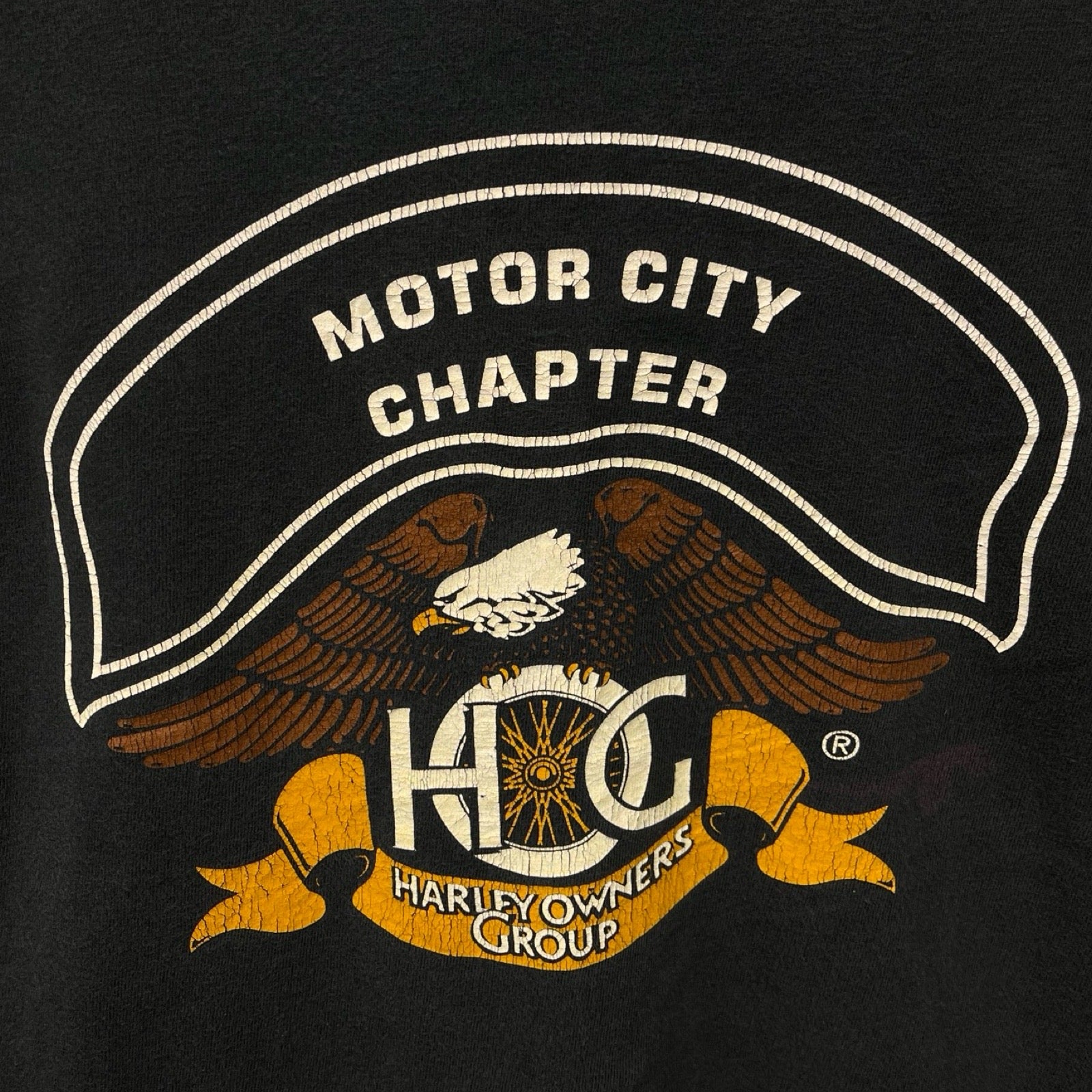 Vintage 00's Harley-Davidson "MOTOR CITY CHAPTER" Harley Owners Group L/S Tee Size XL